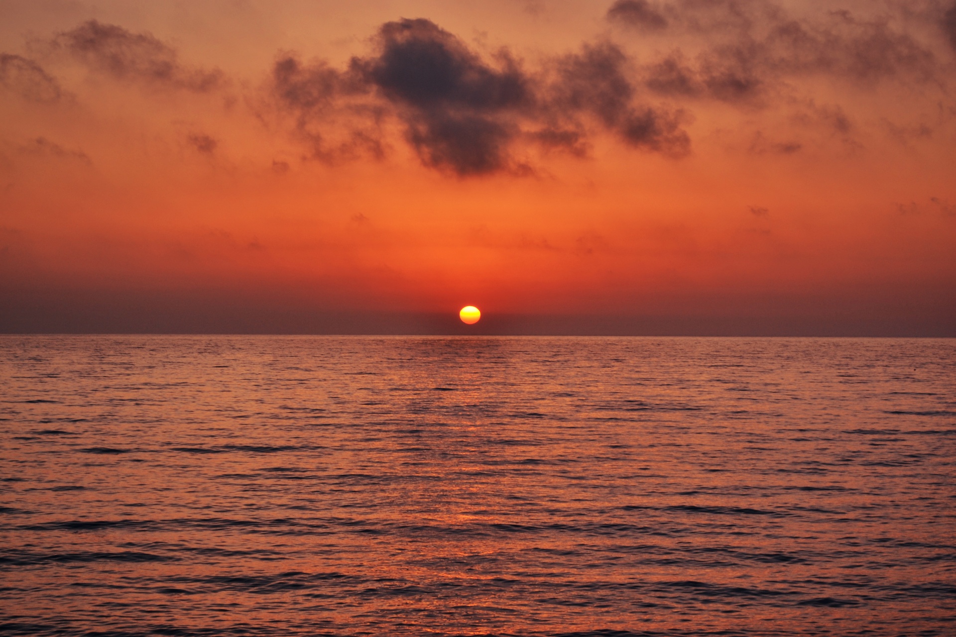 sunset greece sea free photo