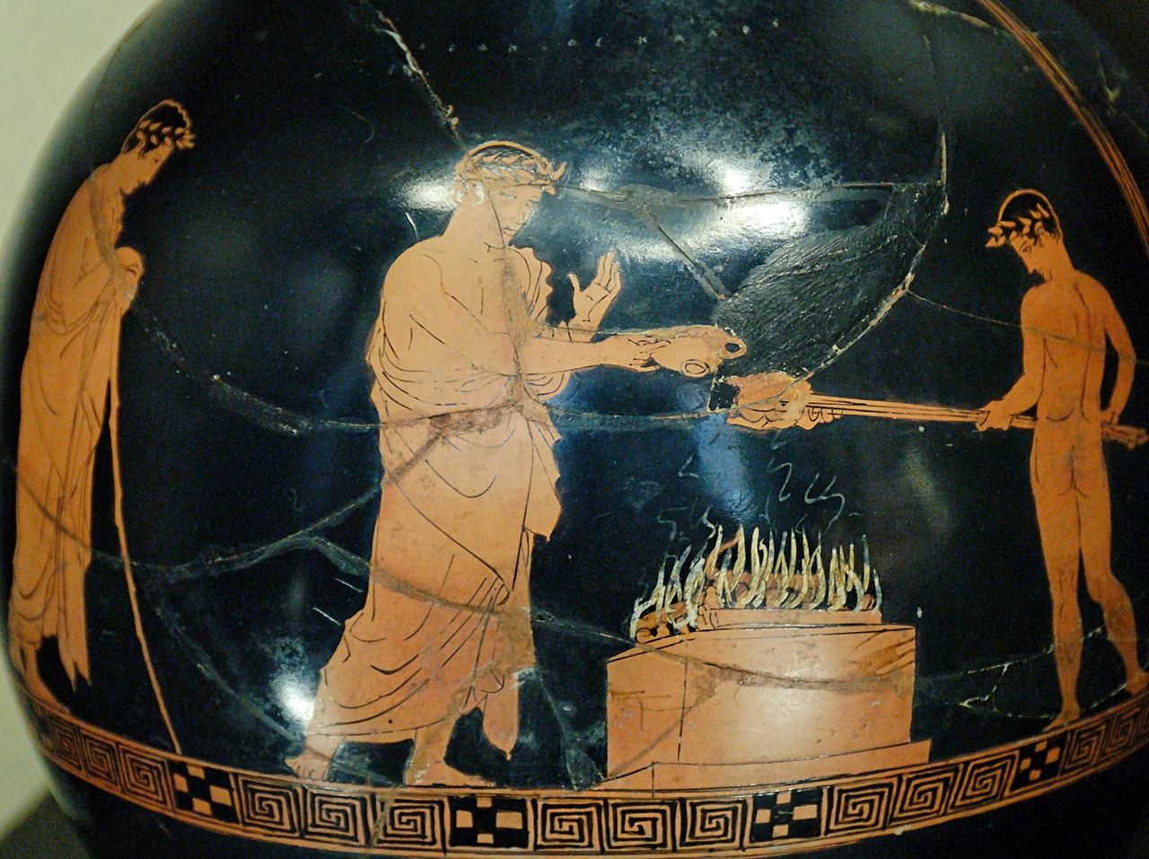 greek pottery gods free photo
