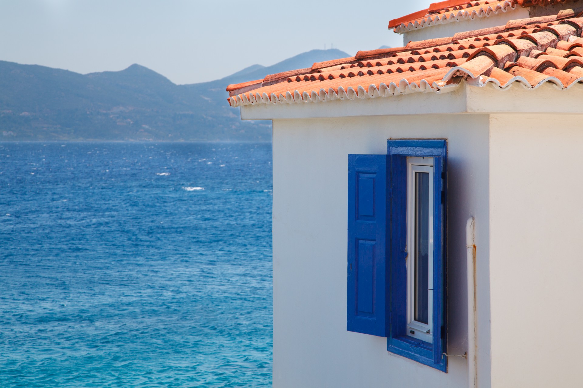 blue greece architecture free photo