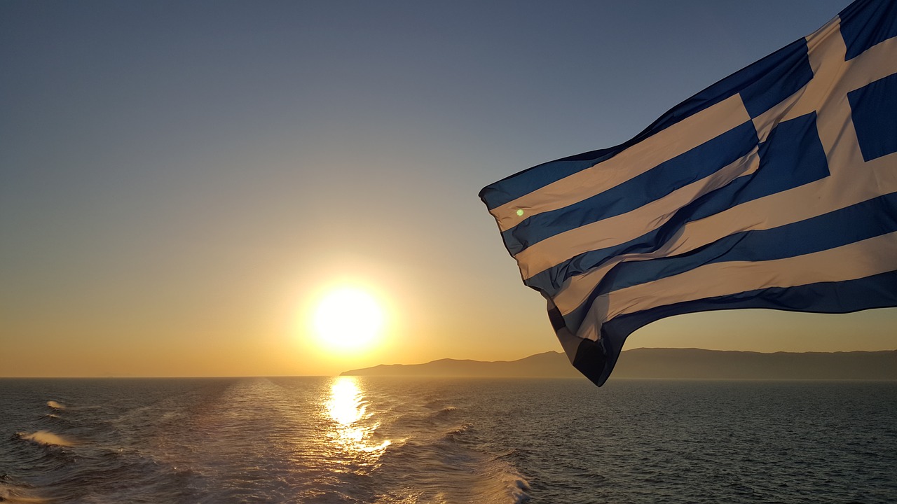 greek flag holiday sea free photo