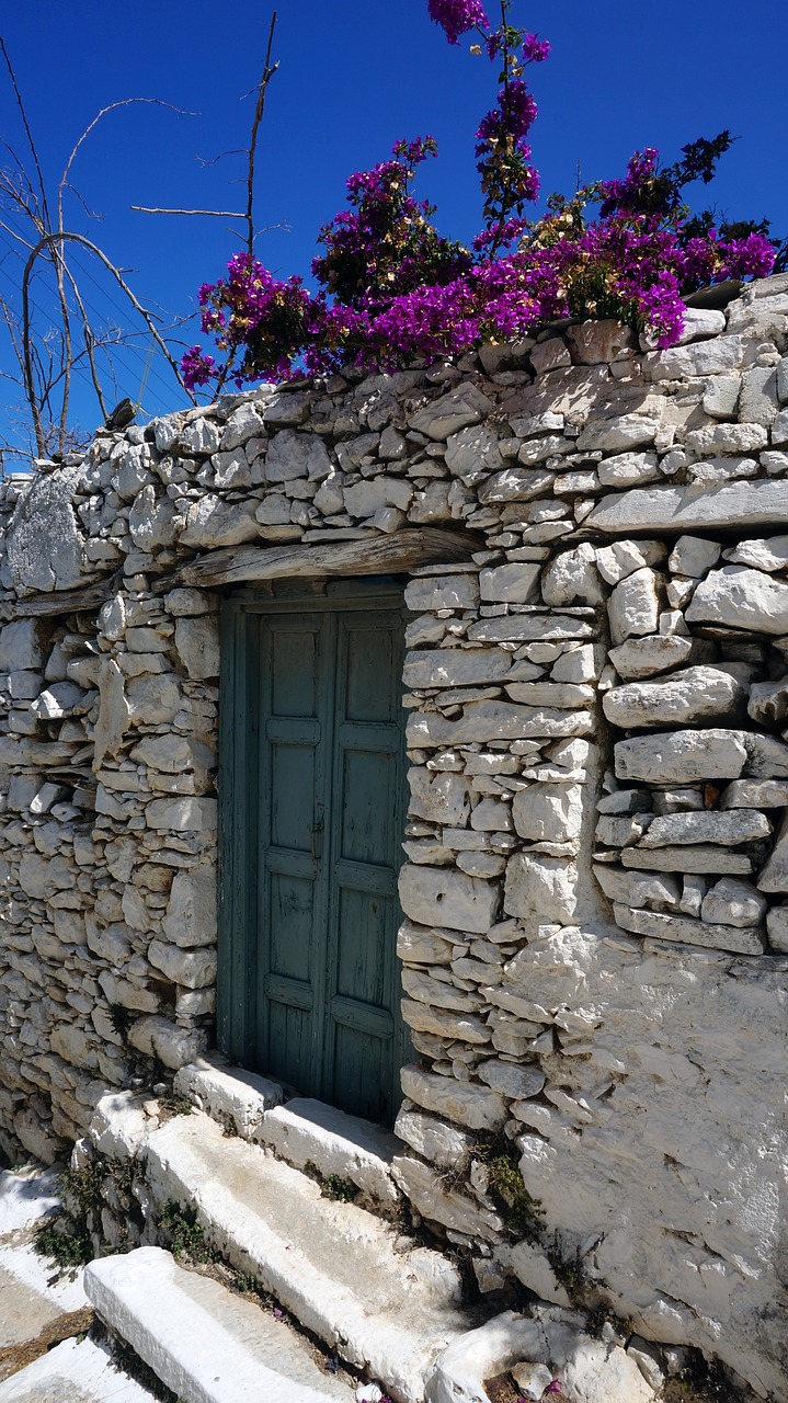 greek island blue sky old town free photo