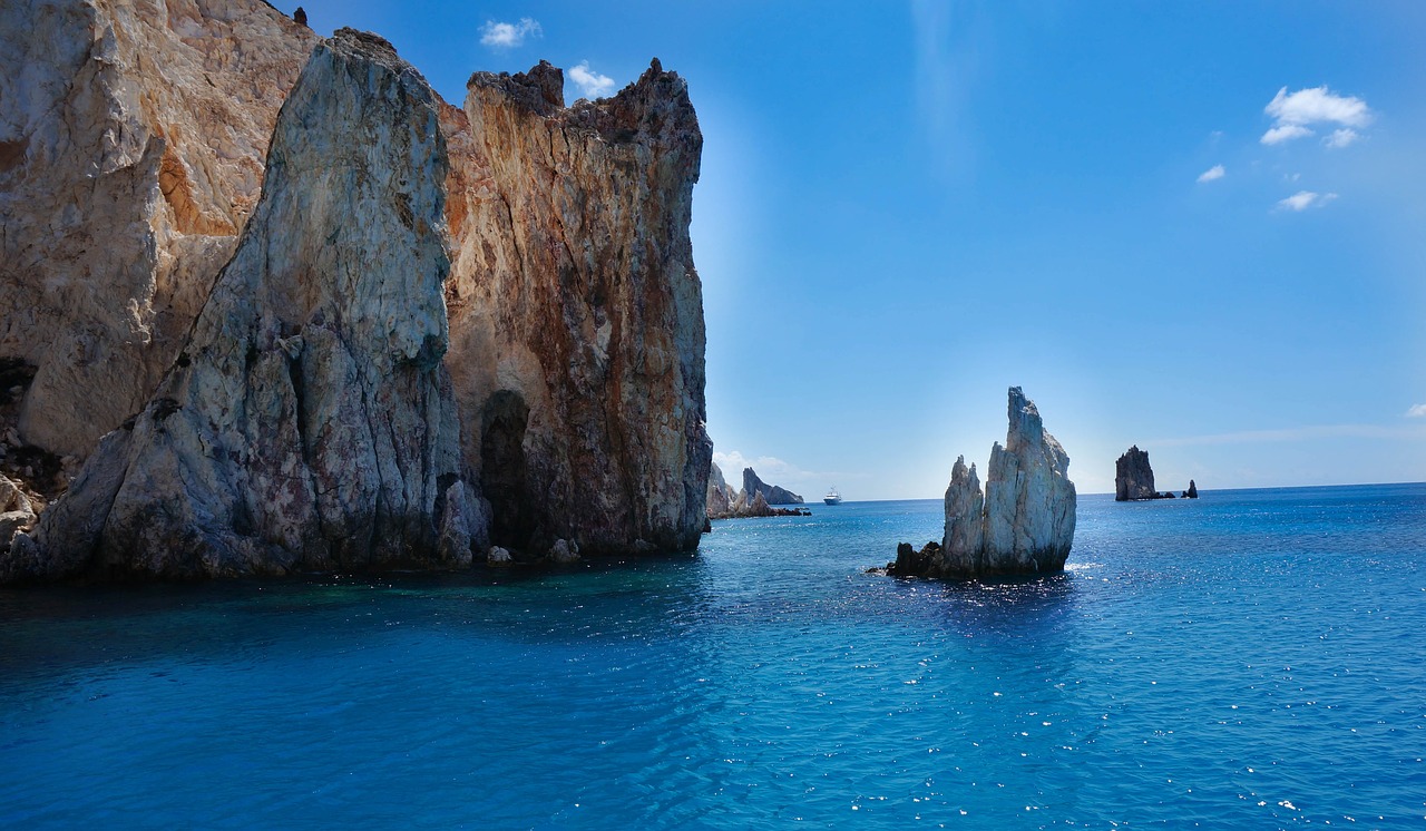 greek island rocks sea free photo