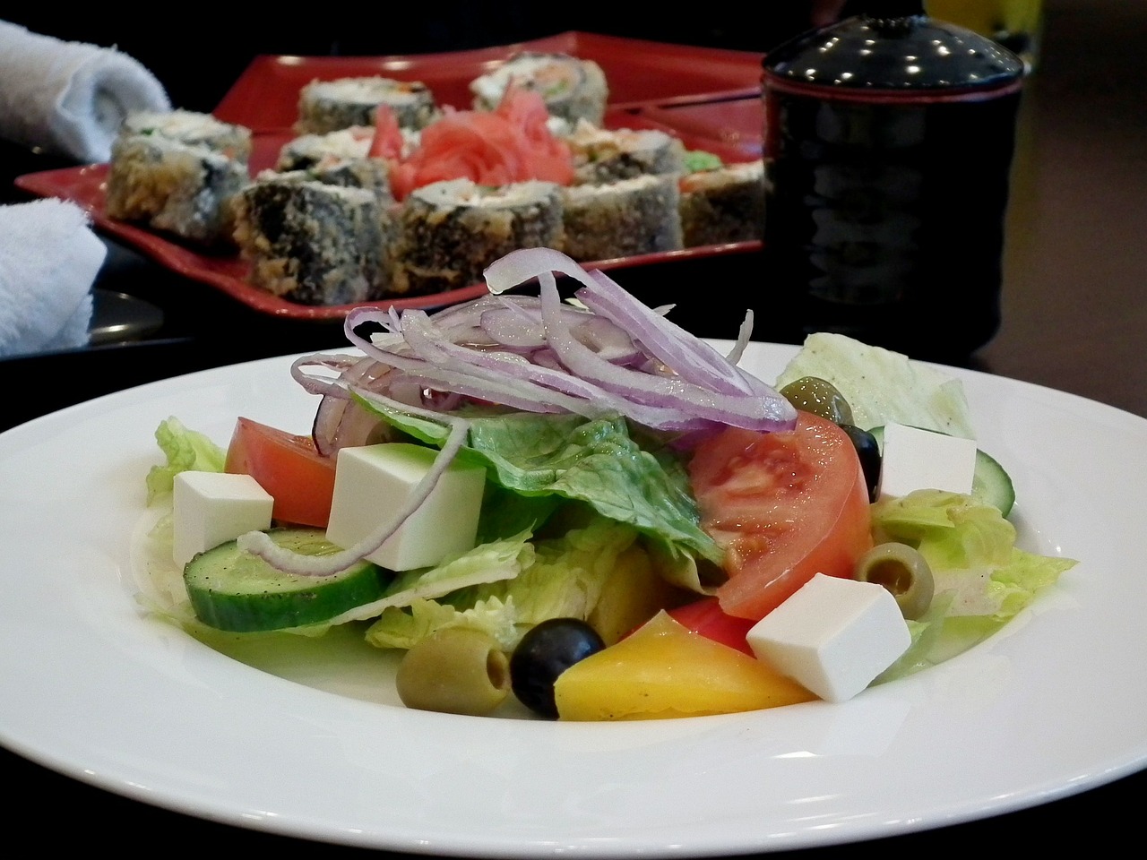 greek salad vegetables food free photo