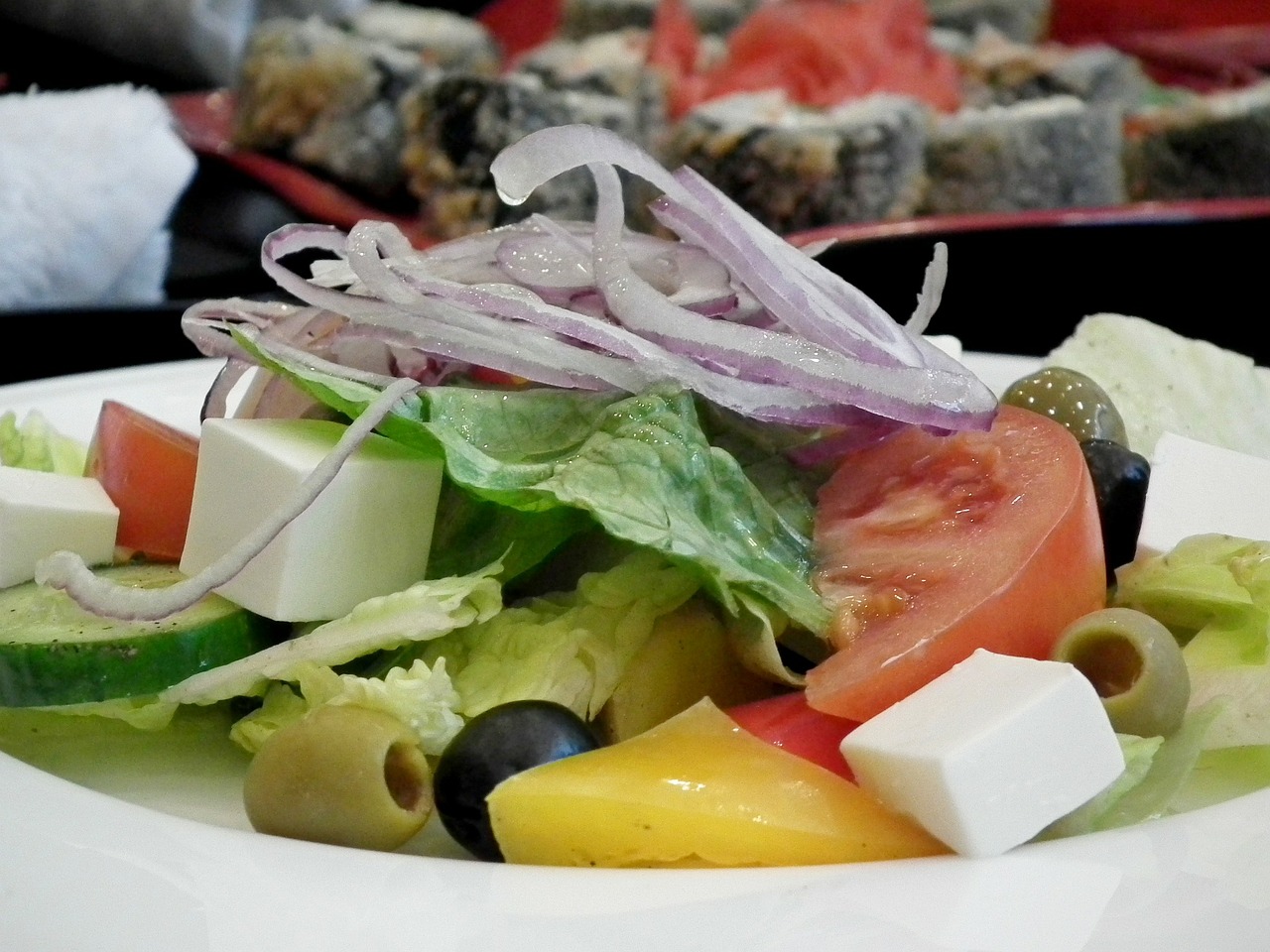 greek salad vegetables food free photo