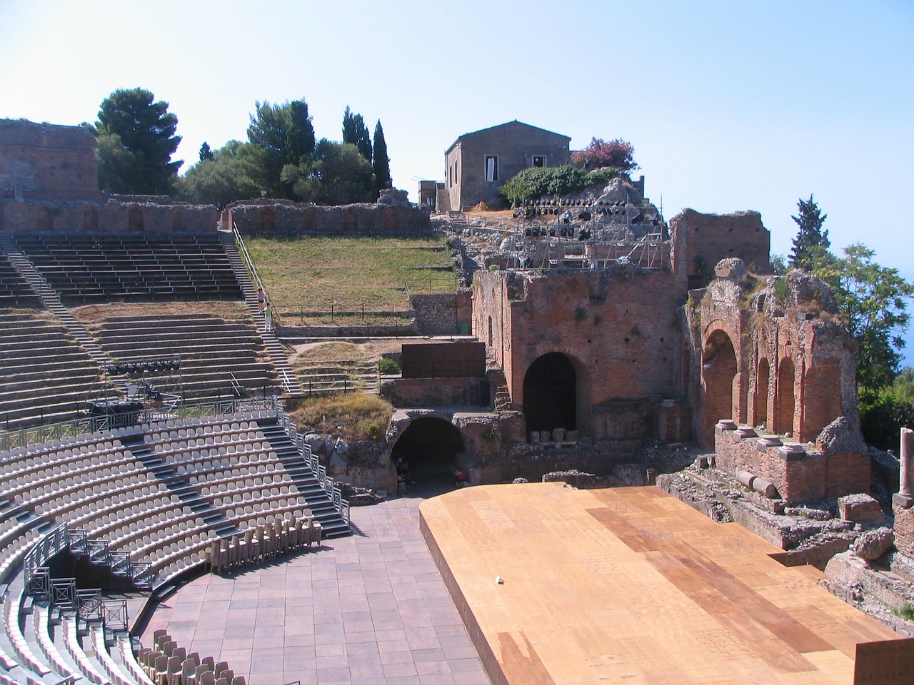 greek theatre taormina sicily free photo