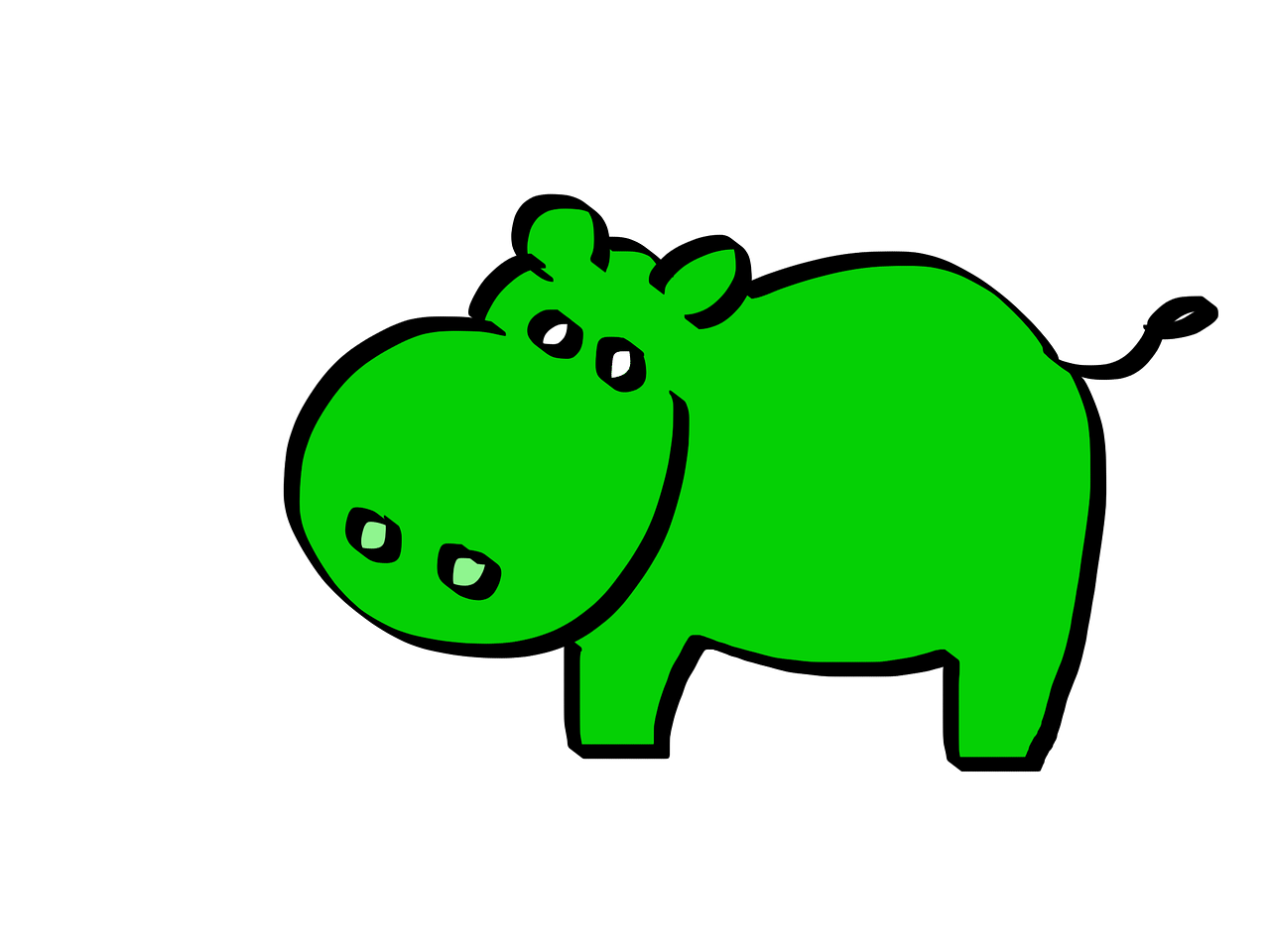 green hippo cartoon free photo