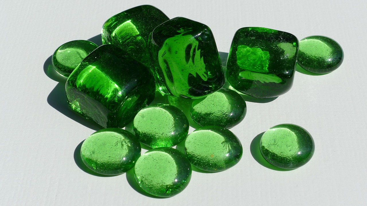 green glass pebbles free photo
