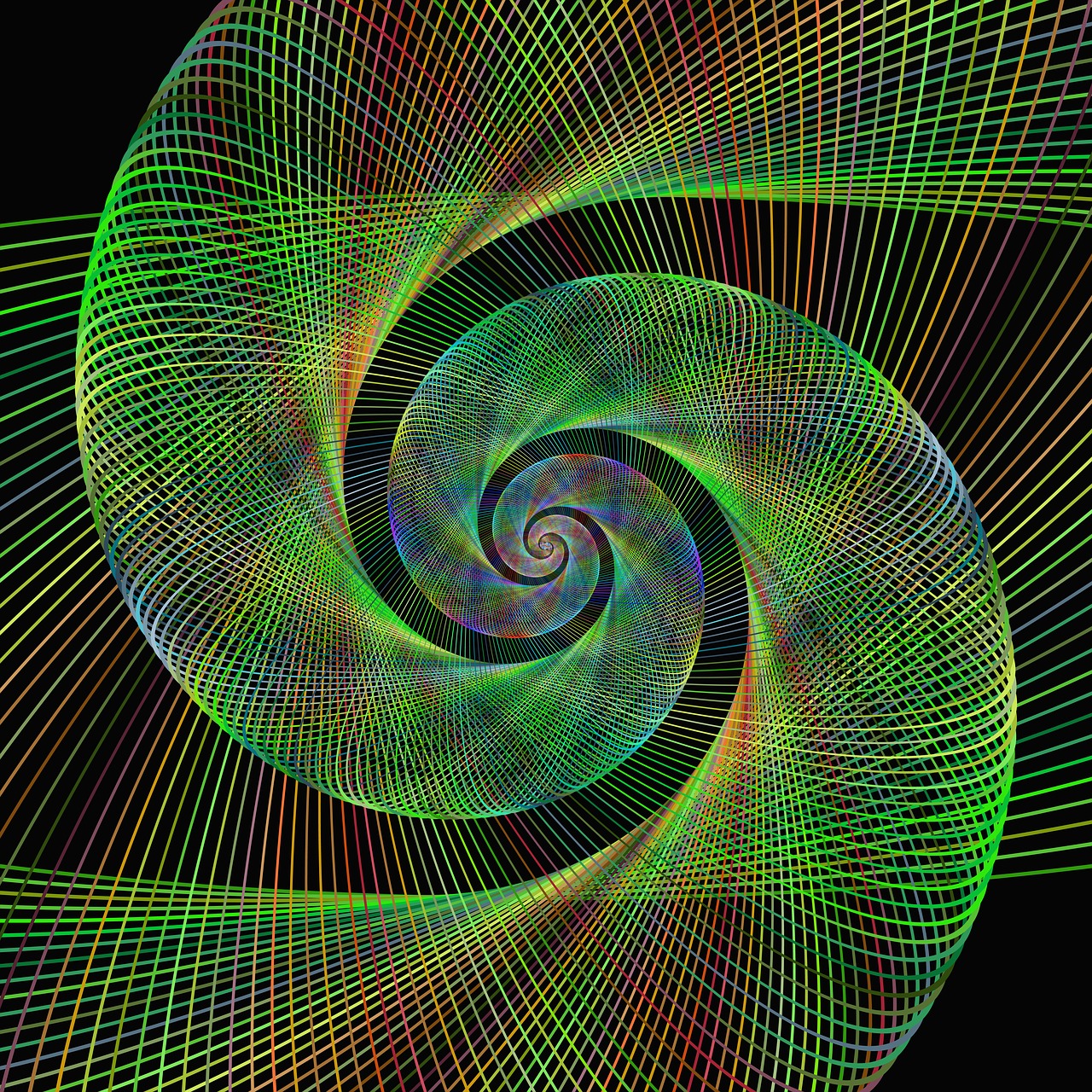 green spiral fractal free photo