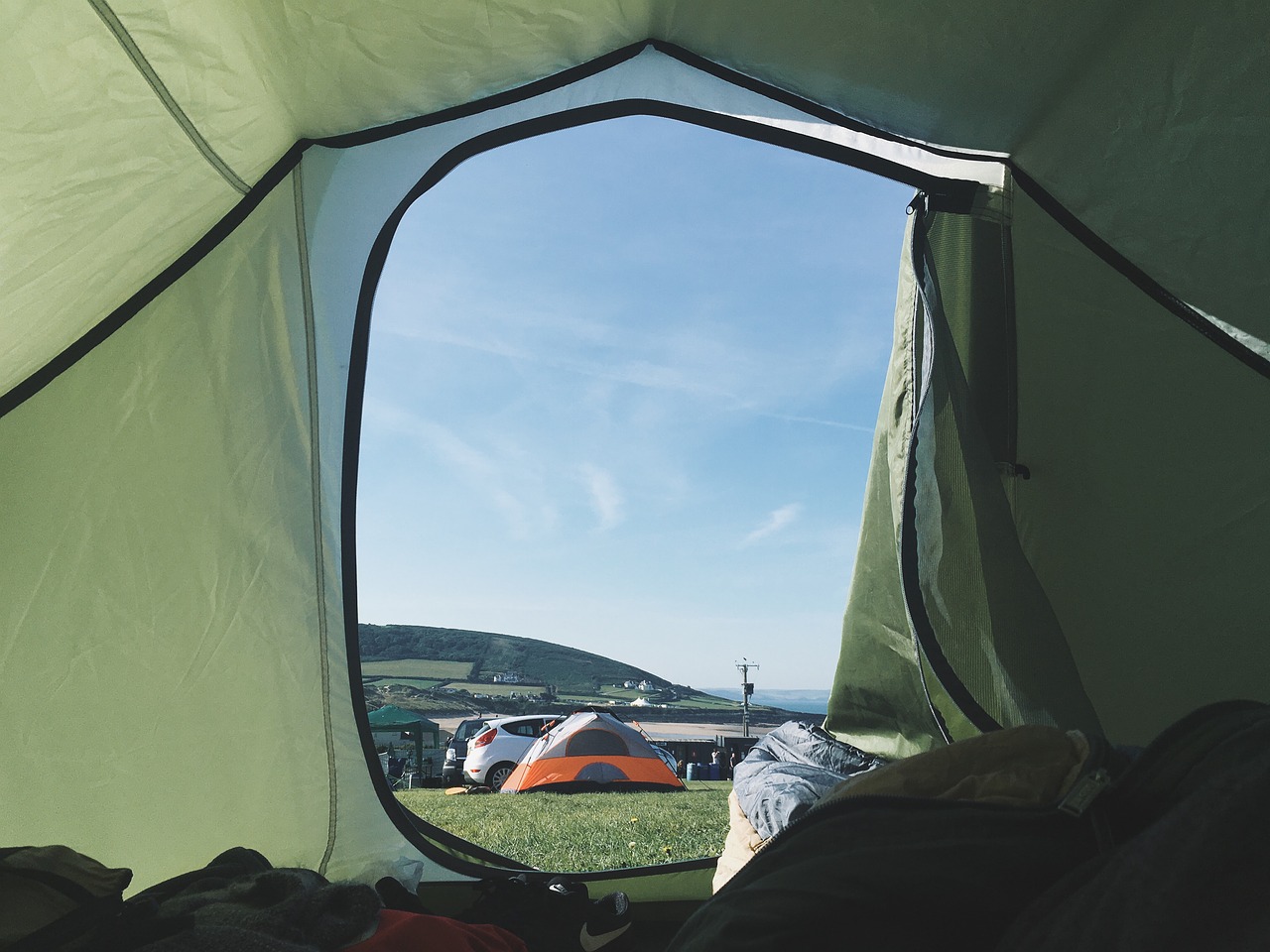 green tent camping free photo