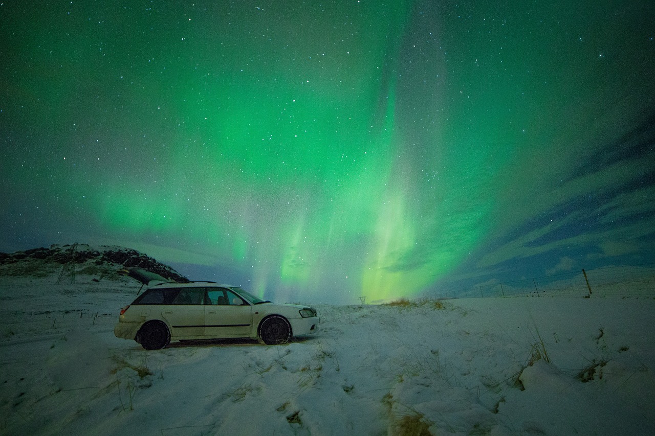 green aurora borealis nature free photo