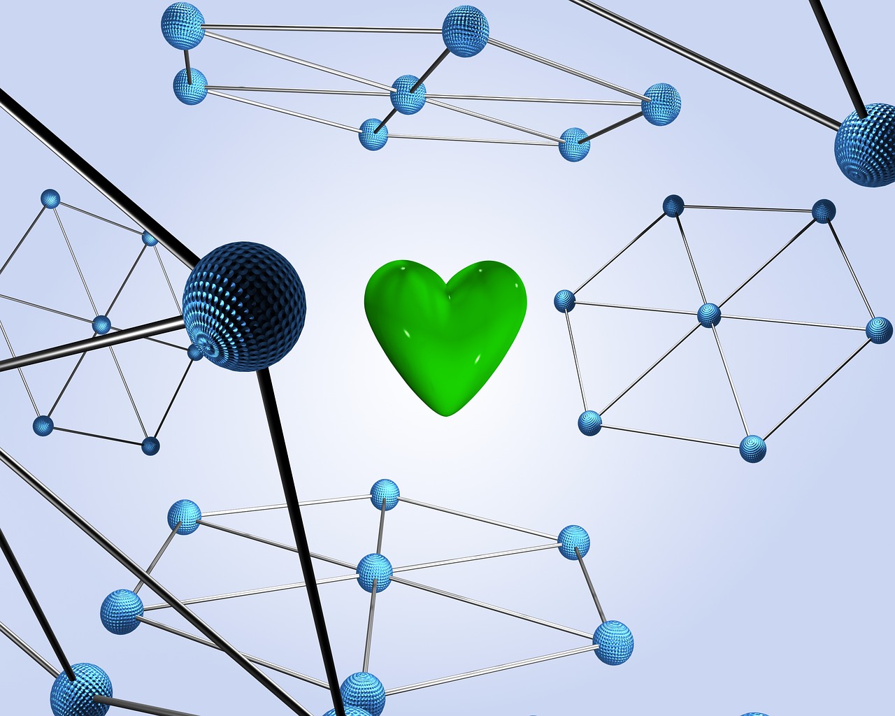 green heart technology free photo