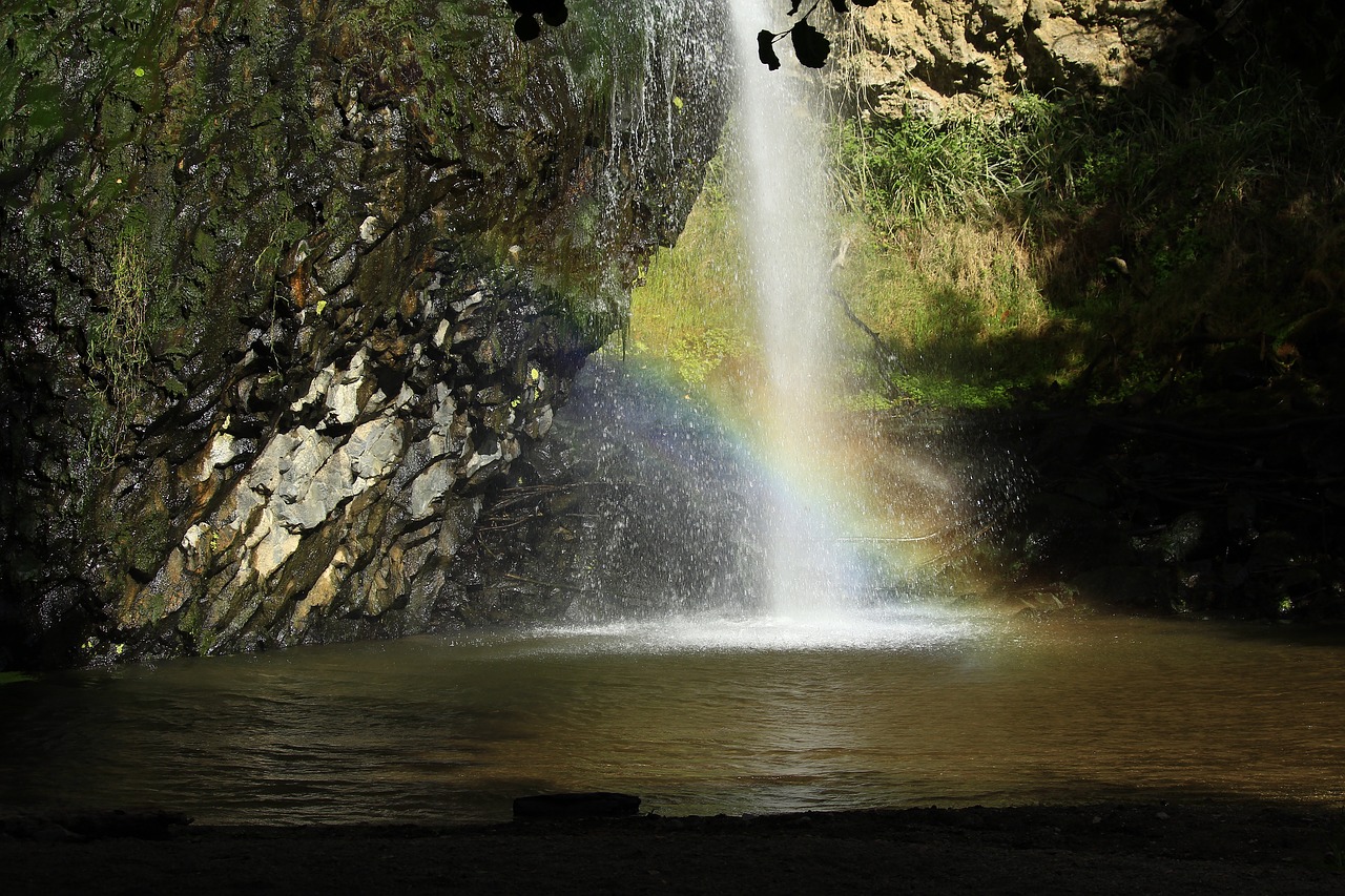 green  summer  waterfall free photo