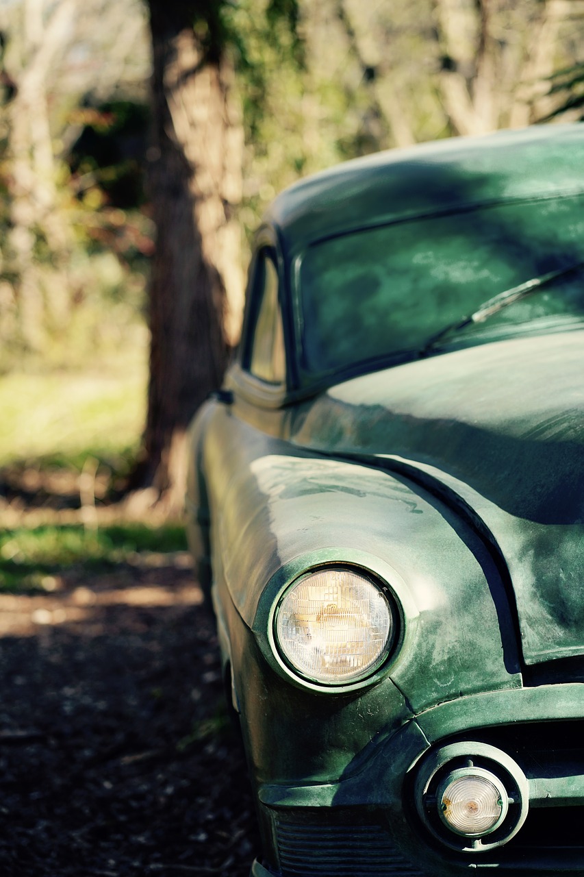 green  old  car free photo