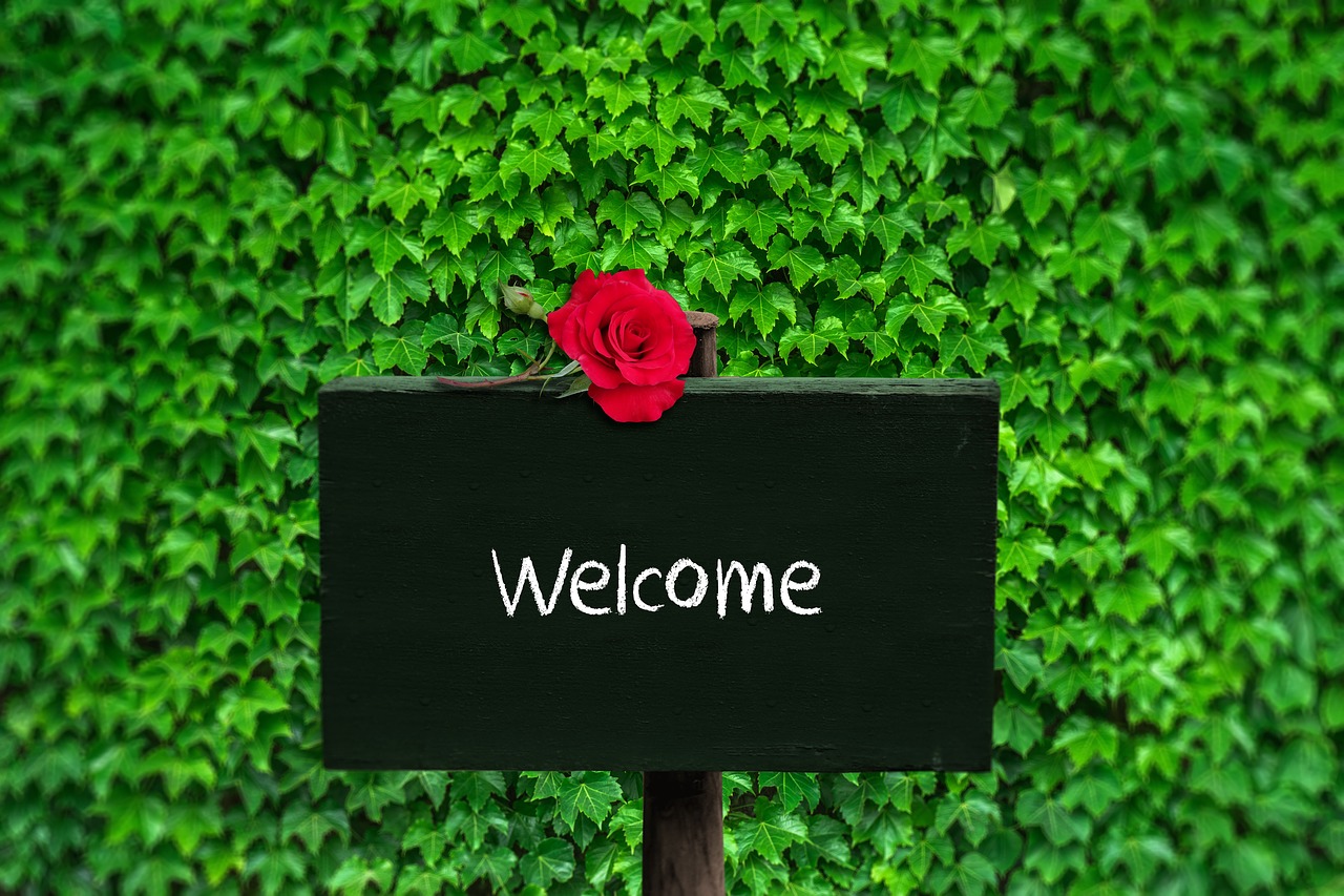 green  welcome  decoration free photo