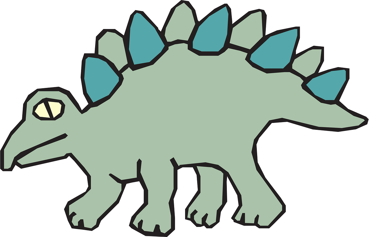 green,dinosaur,stegosaurus,ancient,spikes,jurassic,monster,extinct,free vector graphics,free pictures, free photos, free images, royalty free, free illustrations, public domain