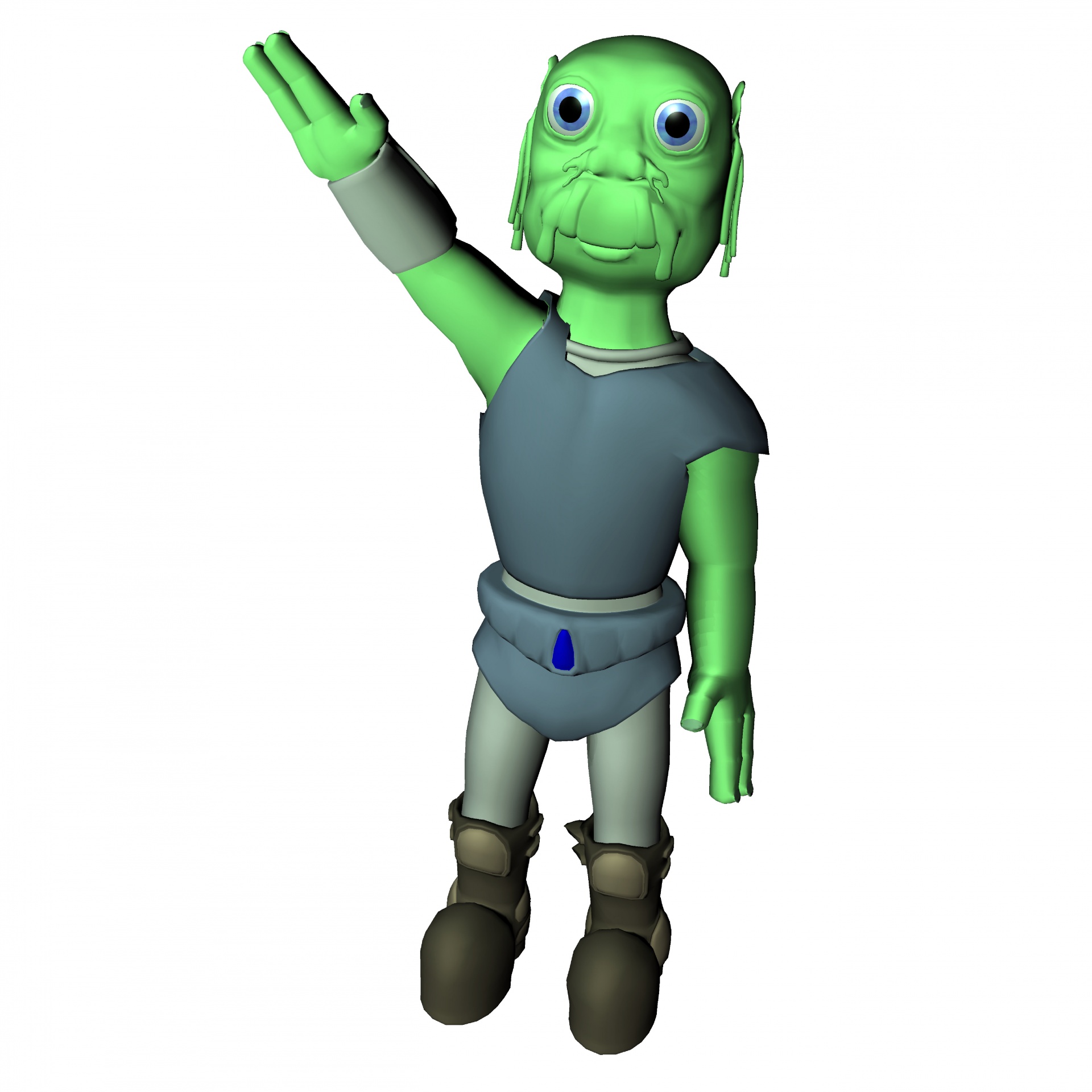 green alien isolated free photo