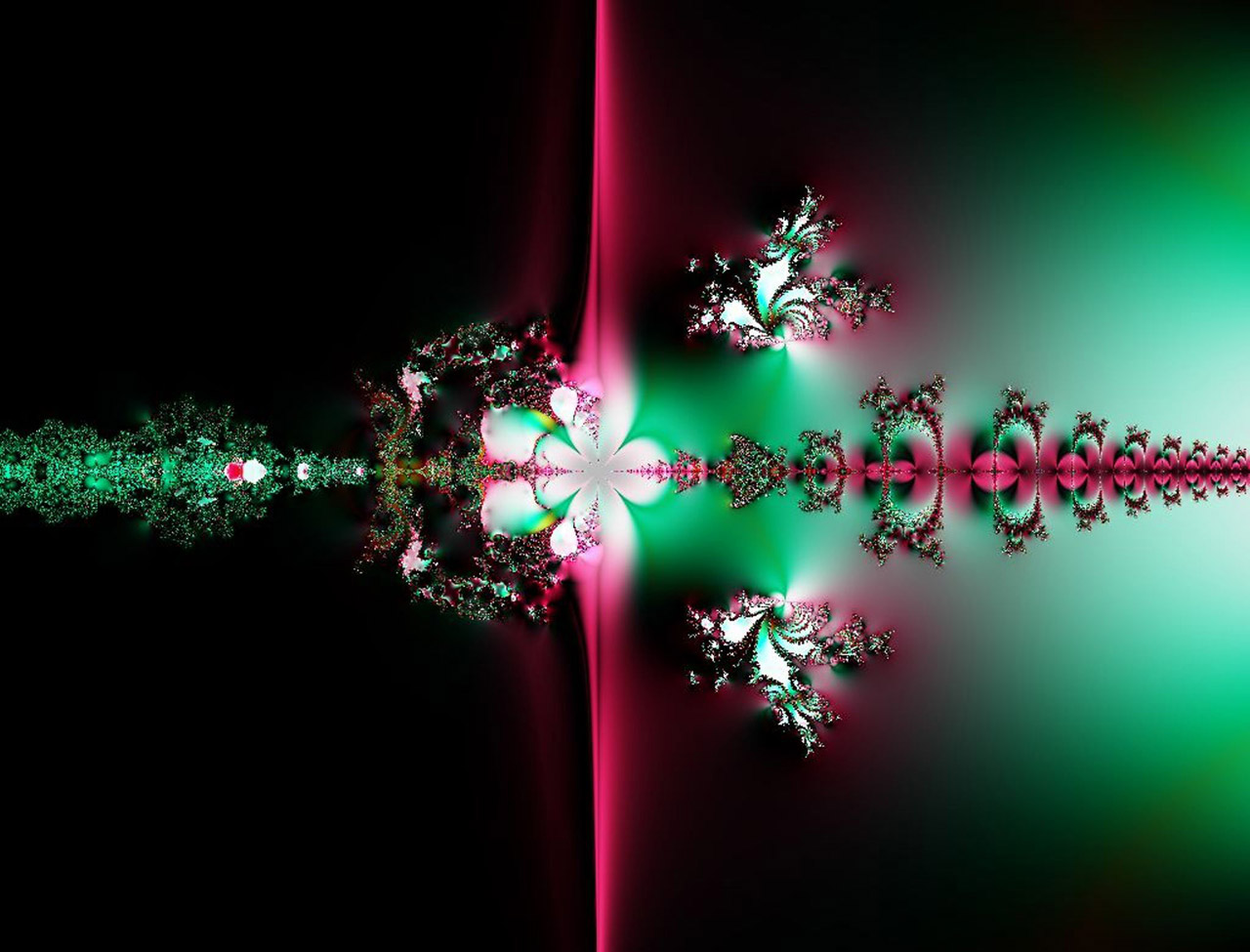 fractal black green free photo