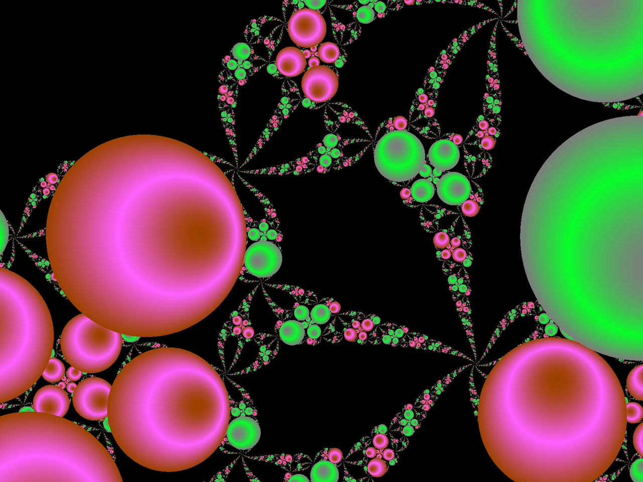 green pink fractal free photo