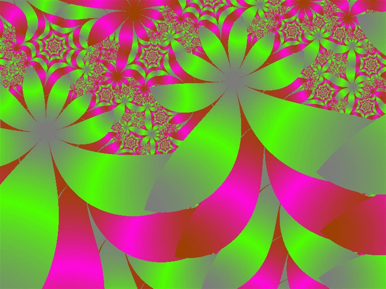 green pink fractal free photo