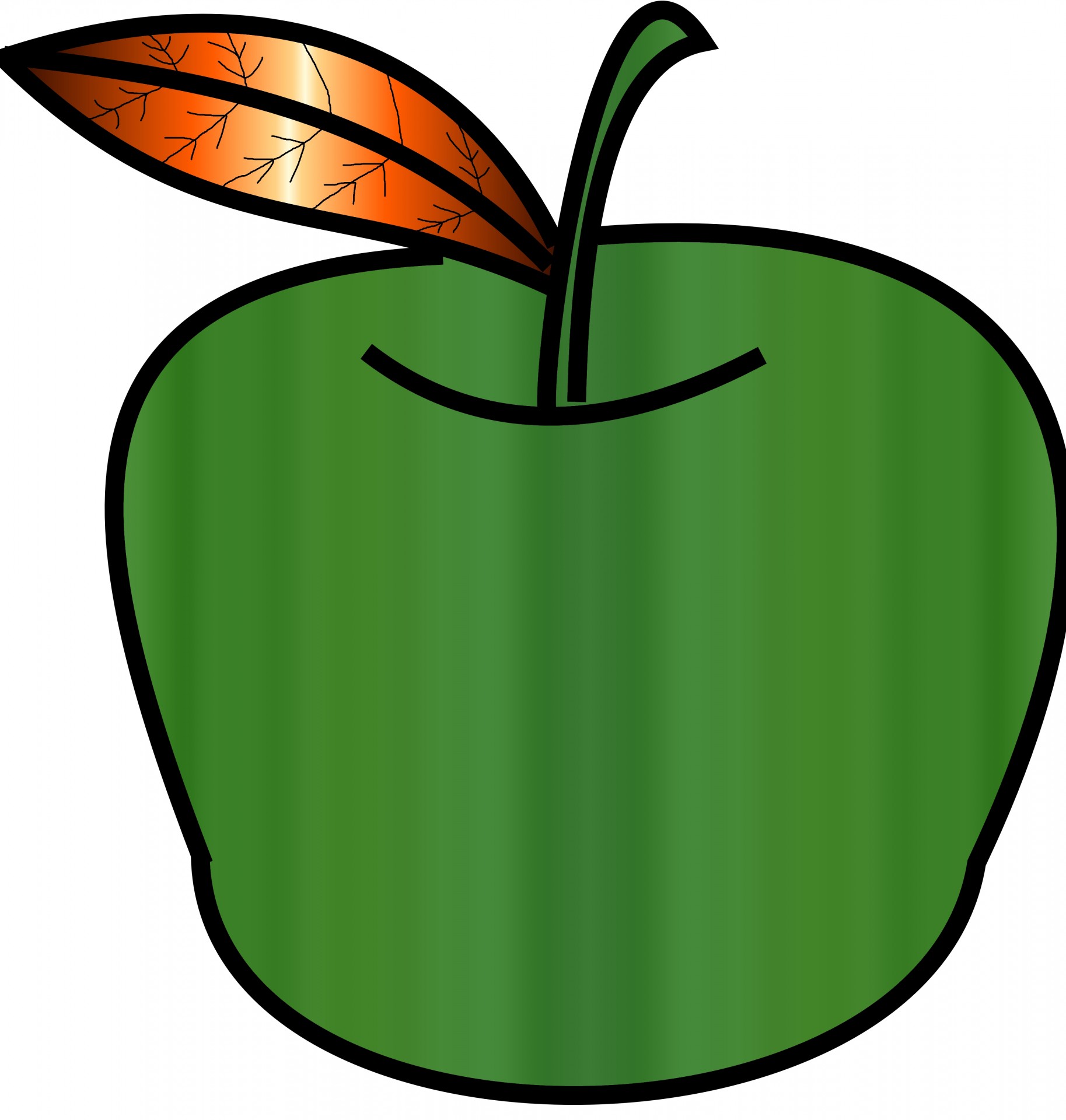 Красное яблоко с зеленым листком