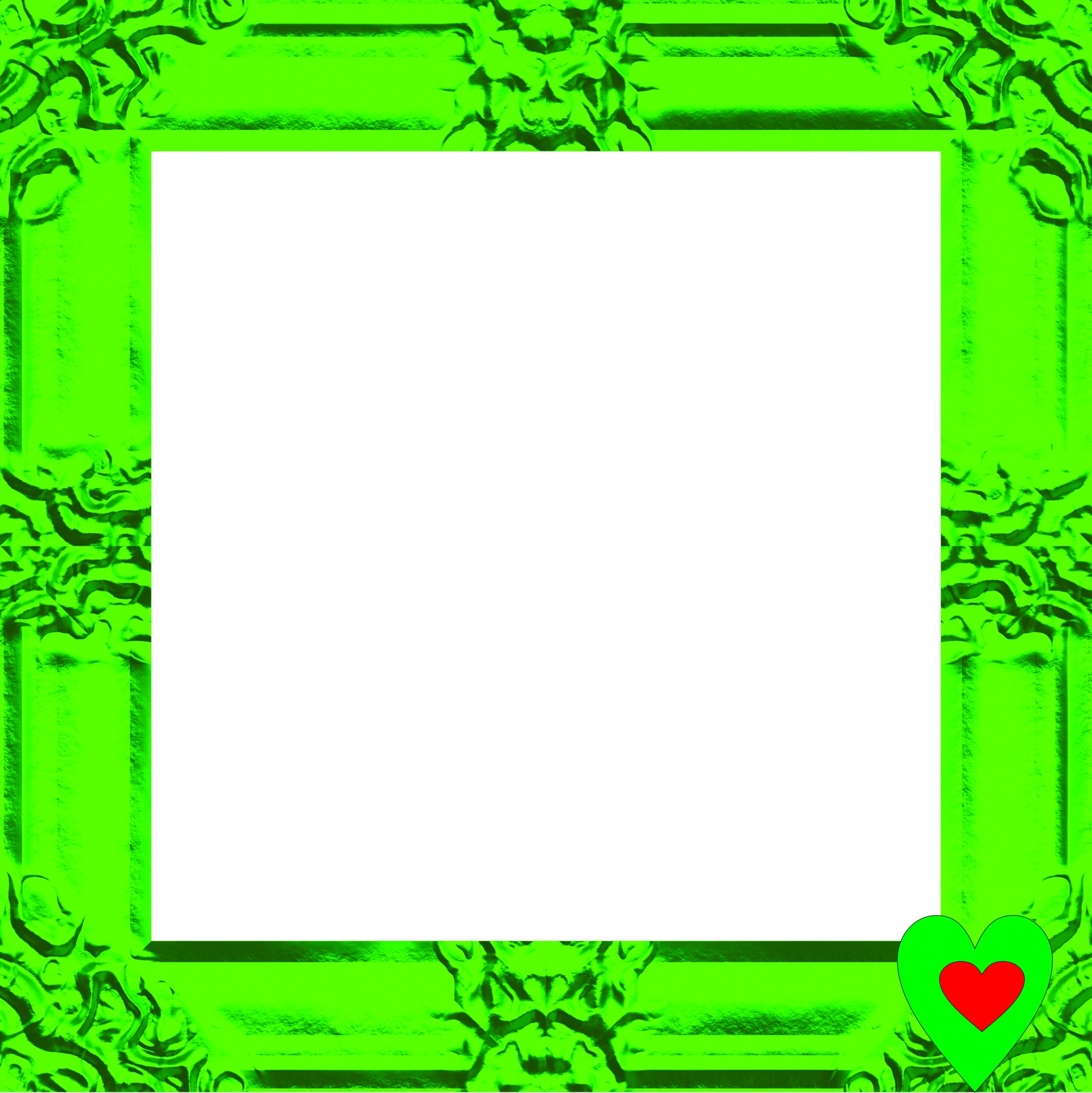 green baroque frame free photo