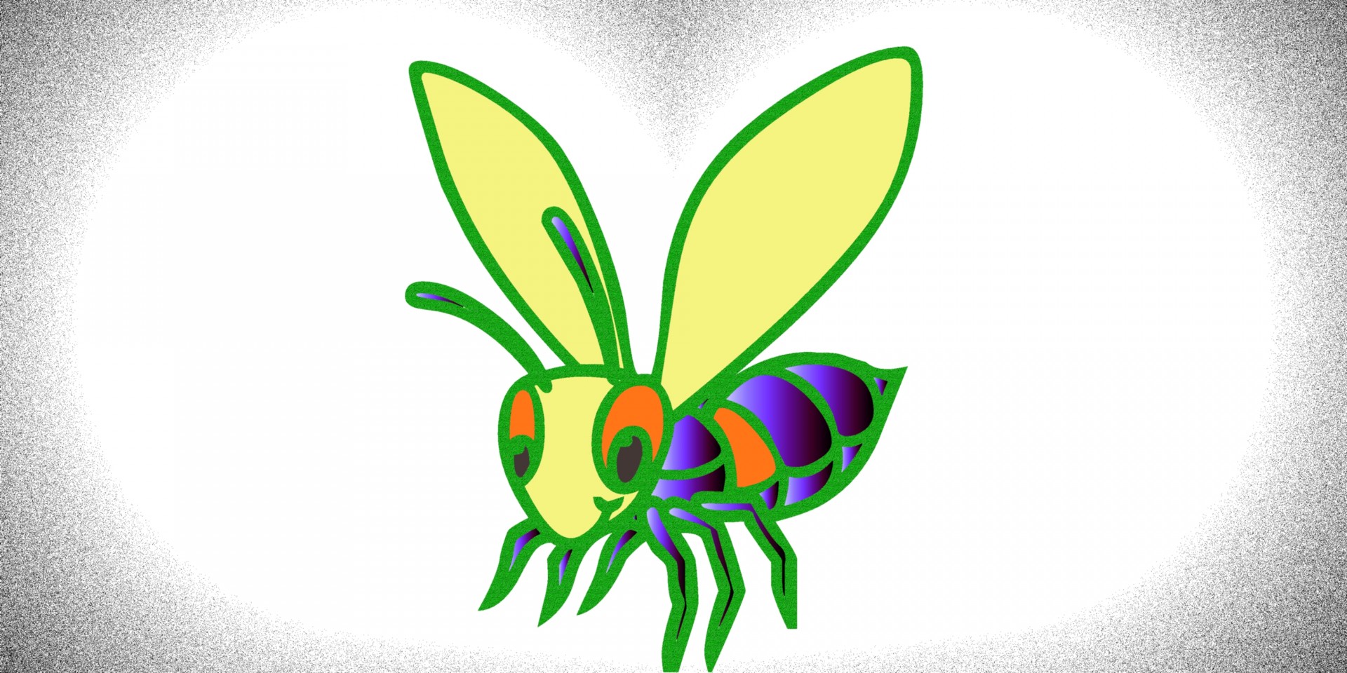 artificial green bee drawing free photo