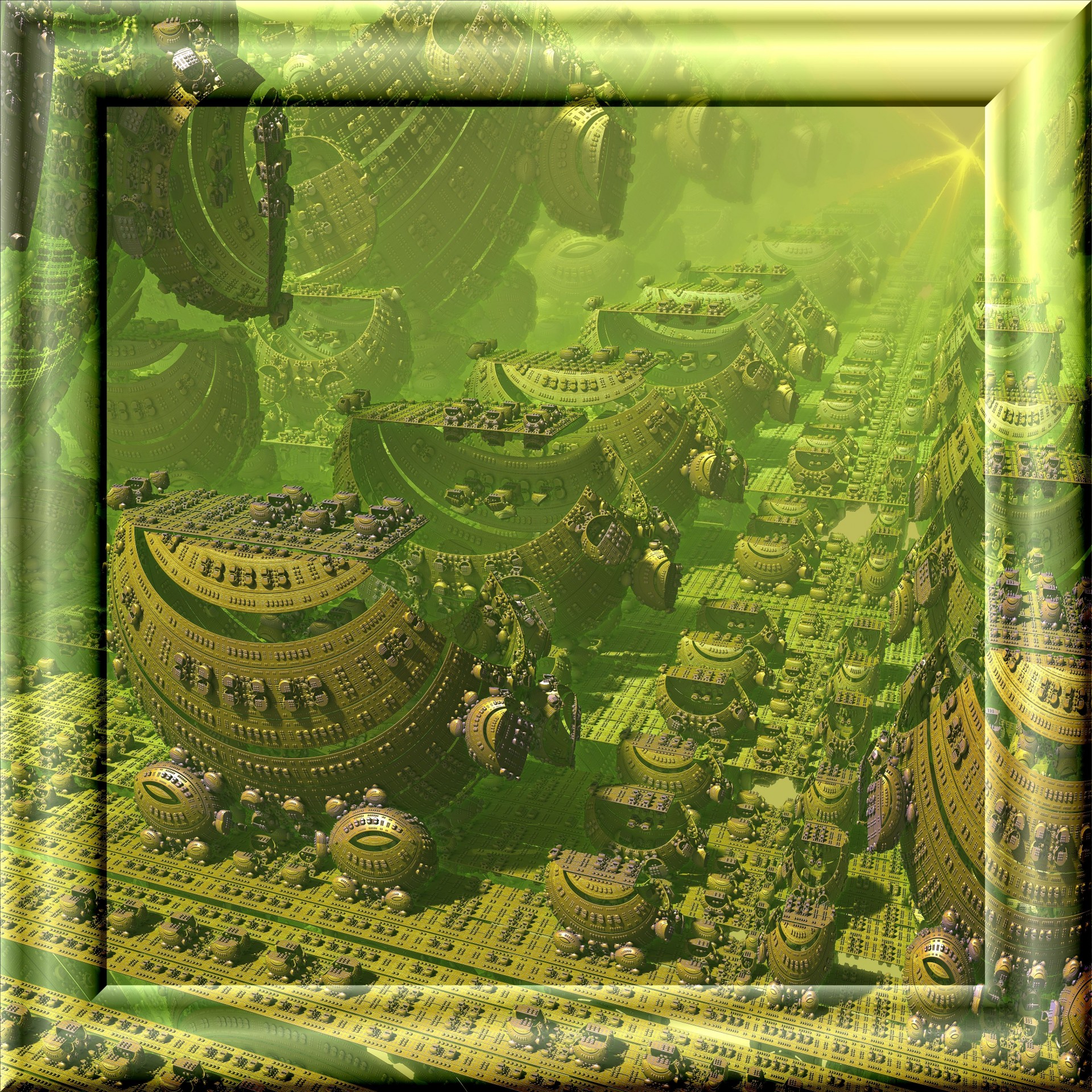 fractal green city free photo
