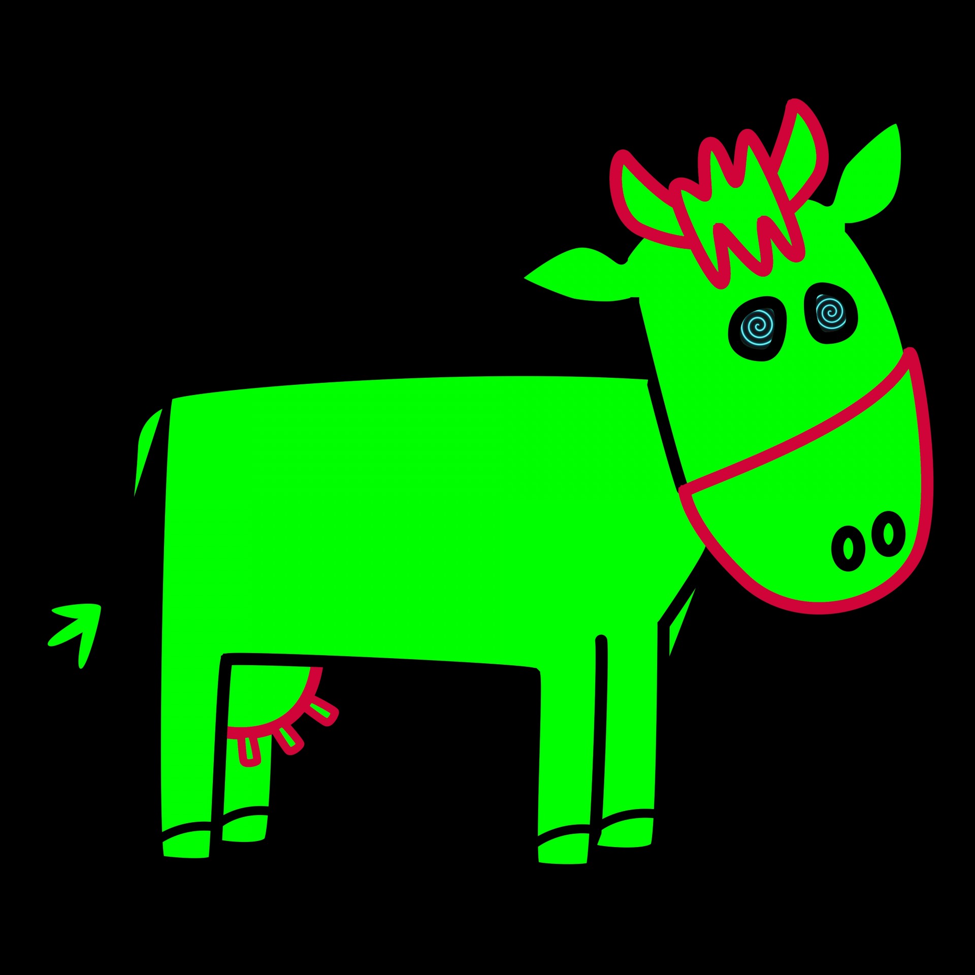 drawing green cow free photo