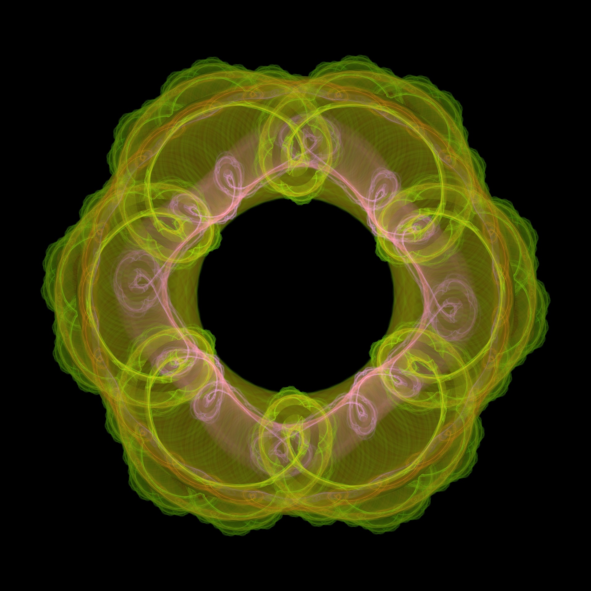 fractal green donut free photo