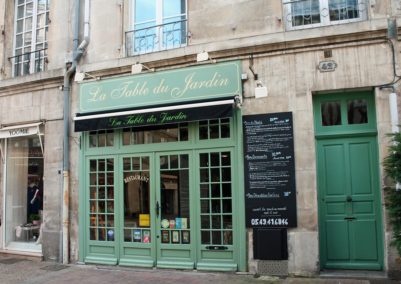 green door french cafe street cafe free photo