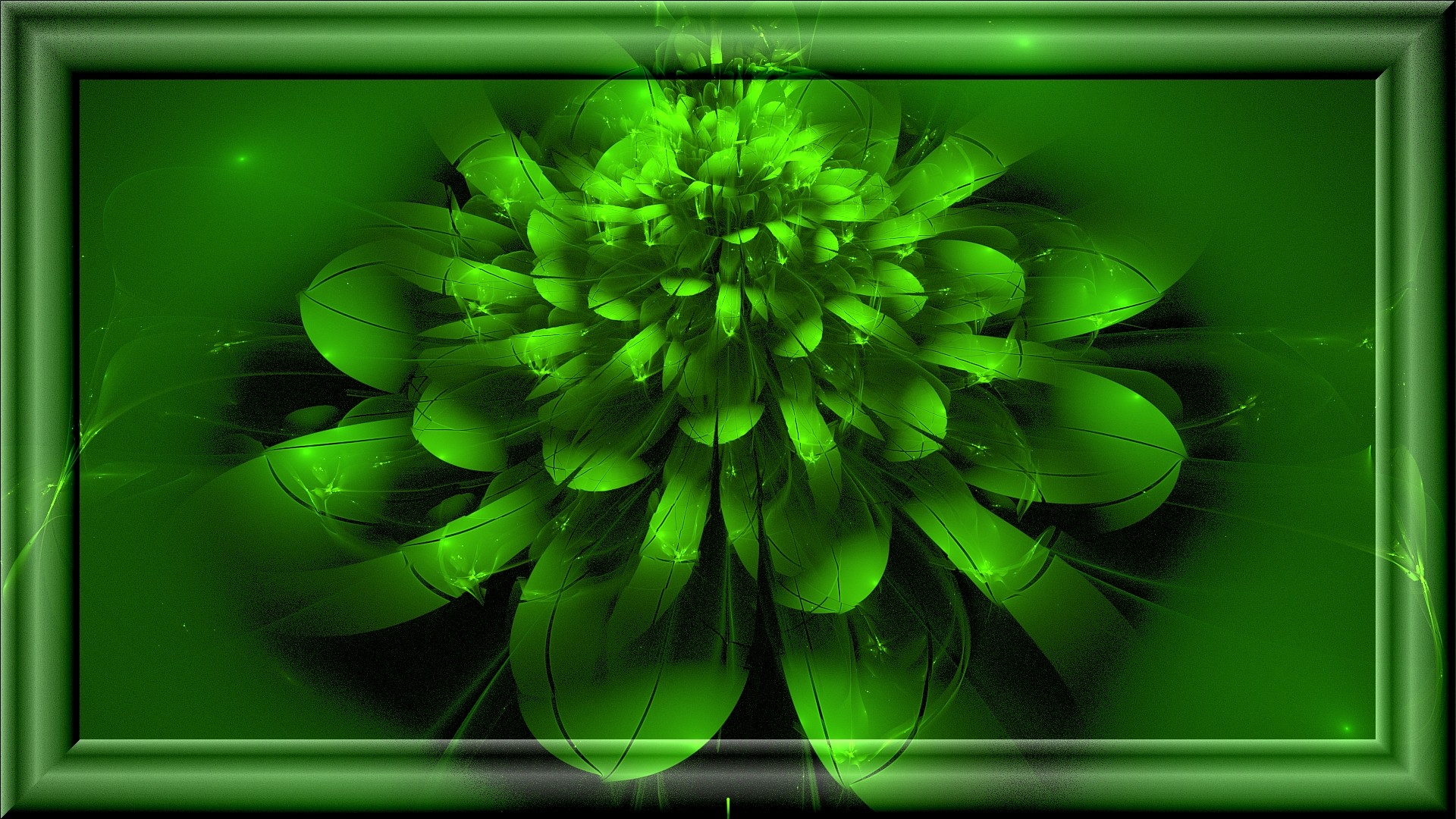 green fractal flower free photo