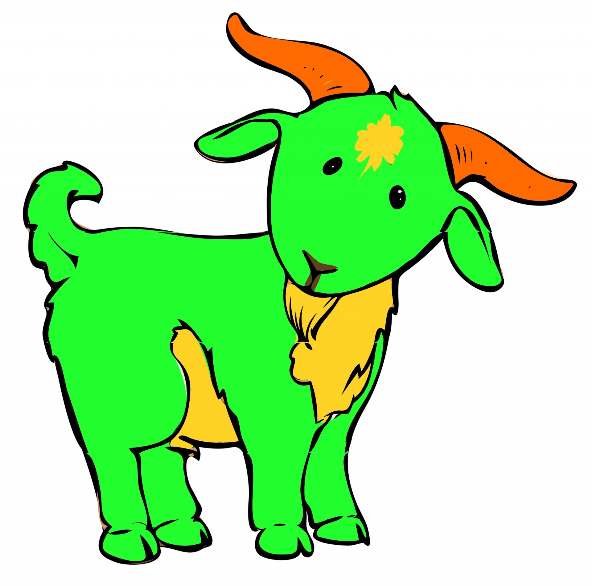 green goat cartoon free photo
