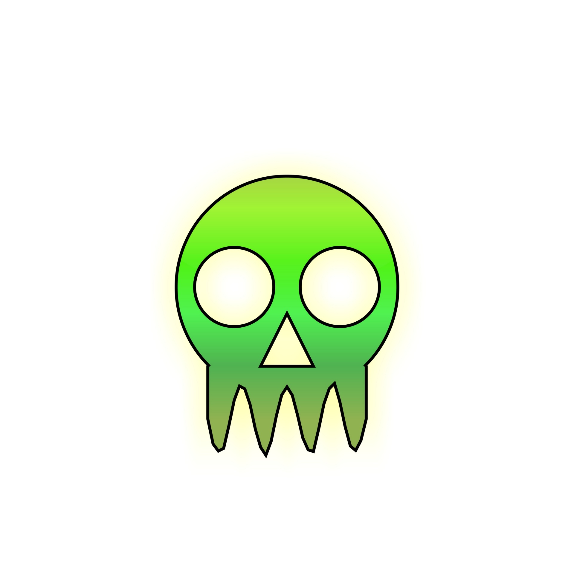 skull drawing green free photo