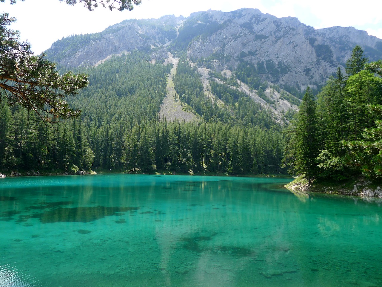 green lake styria-austria meltwater free photo