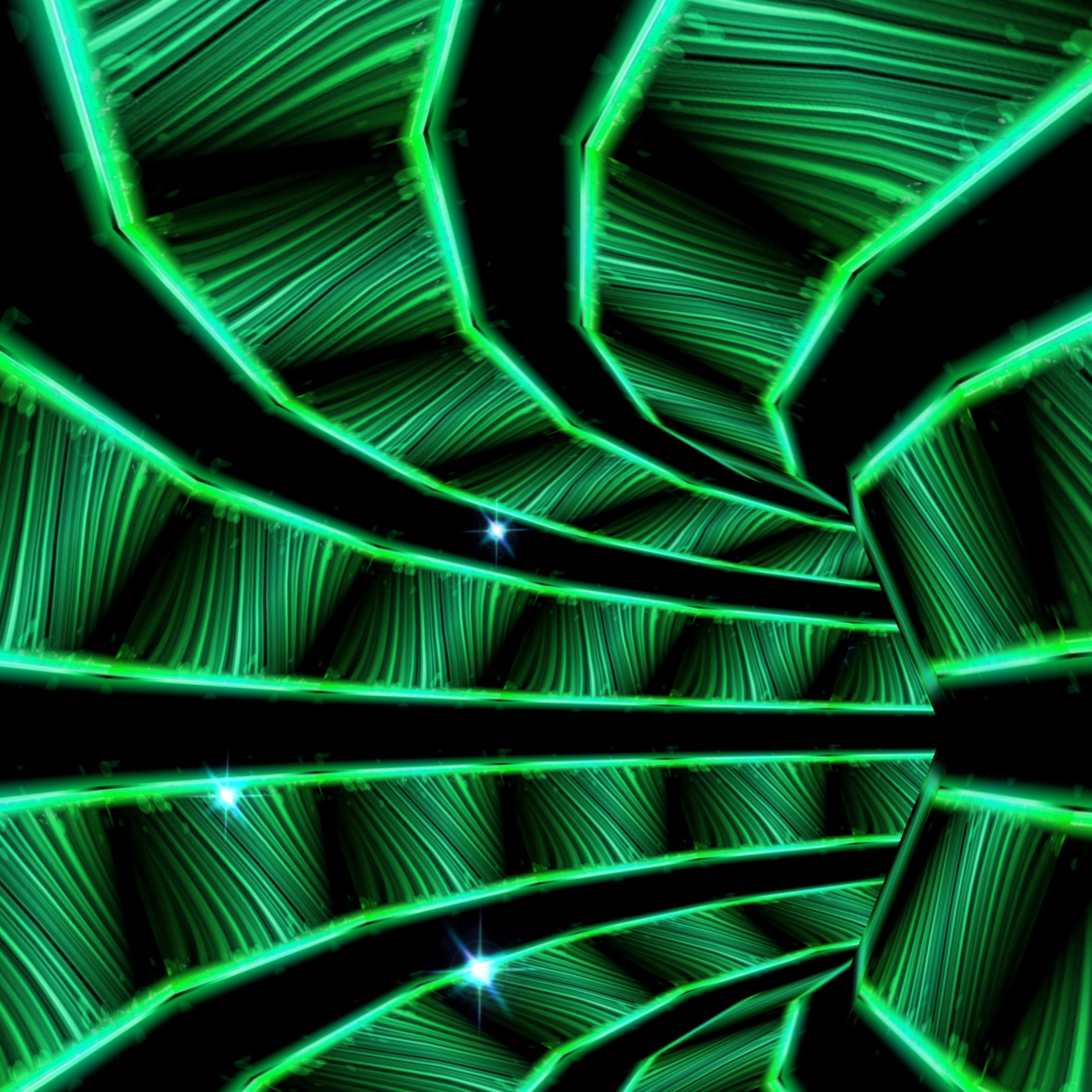 3d tunnel green free photo