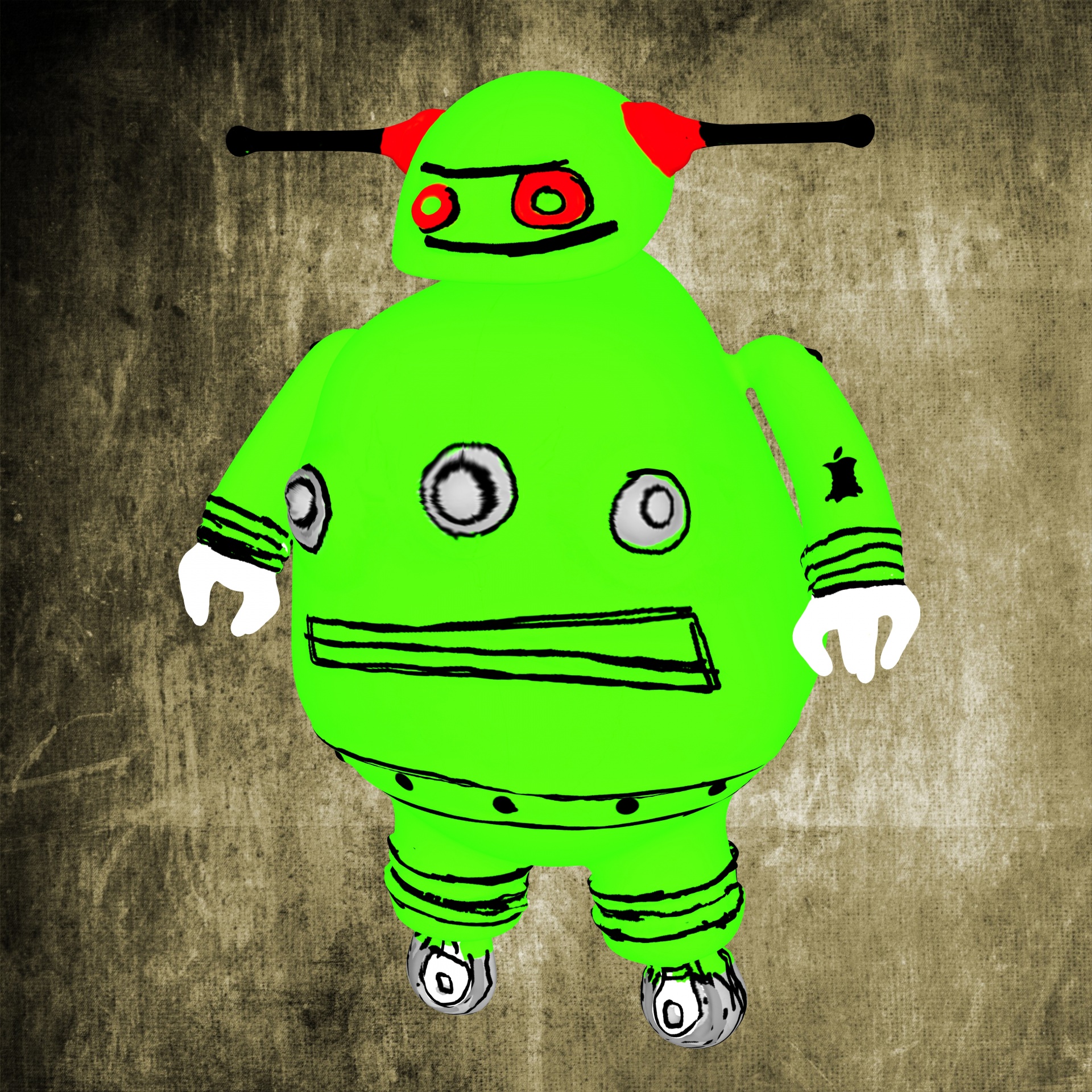 green robot cartoon free photo