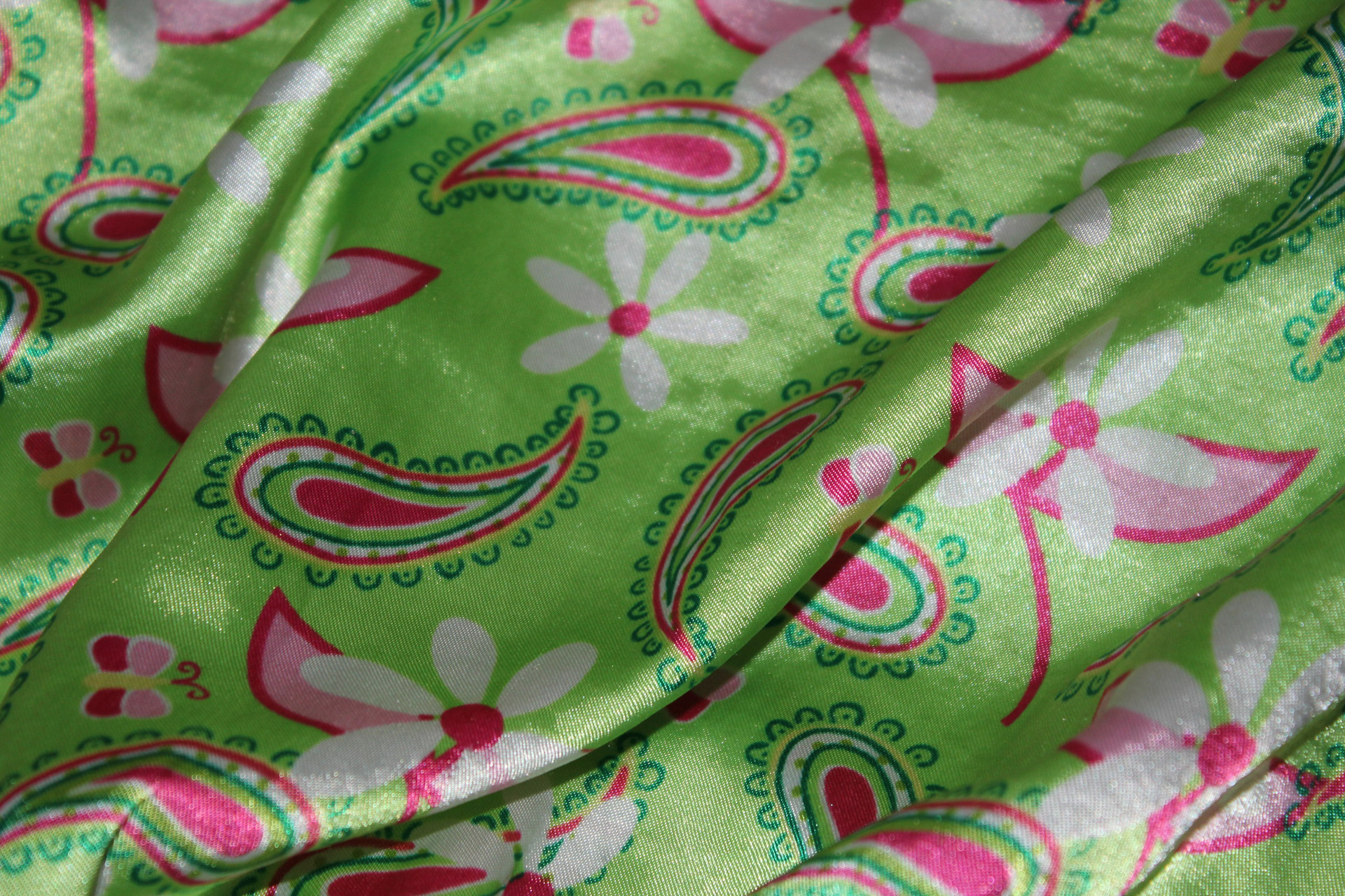 green silk textile free photo