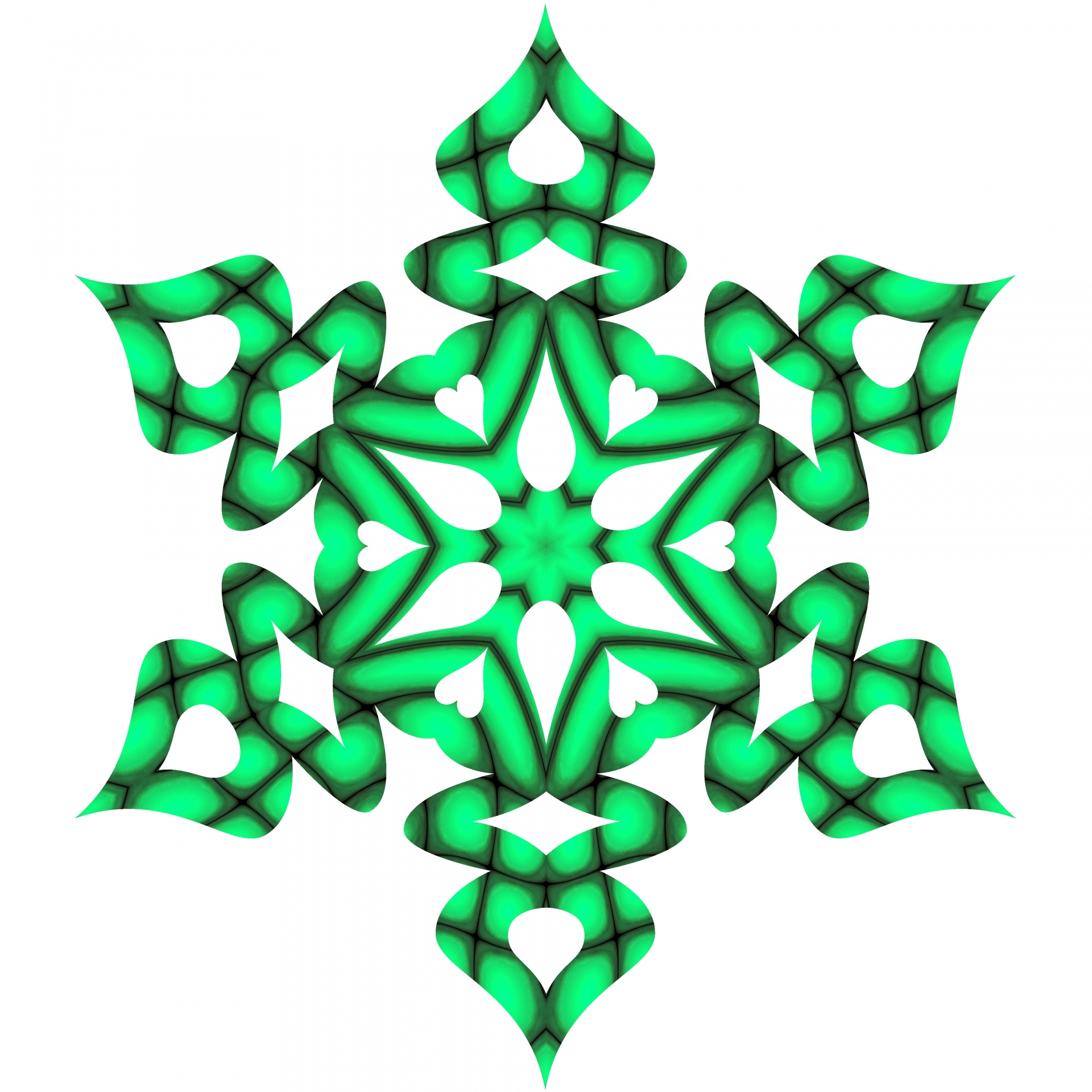 drawing green snowflake free photo