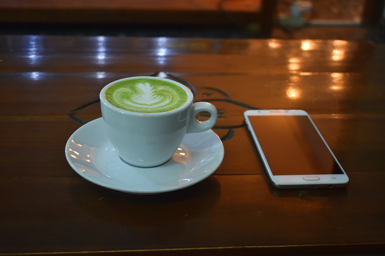 green tea latte tea latte free photo