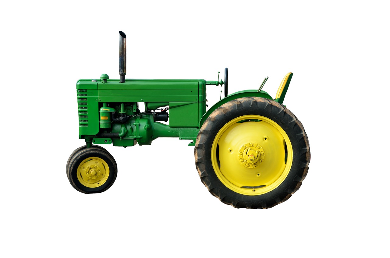 green tractor antique restored free photo