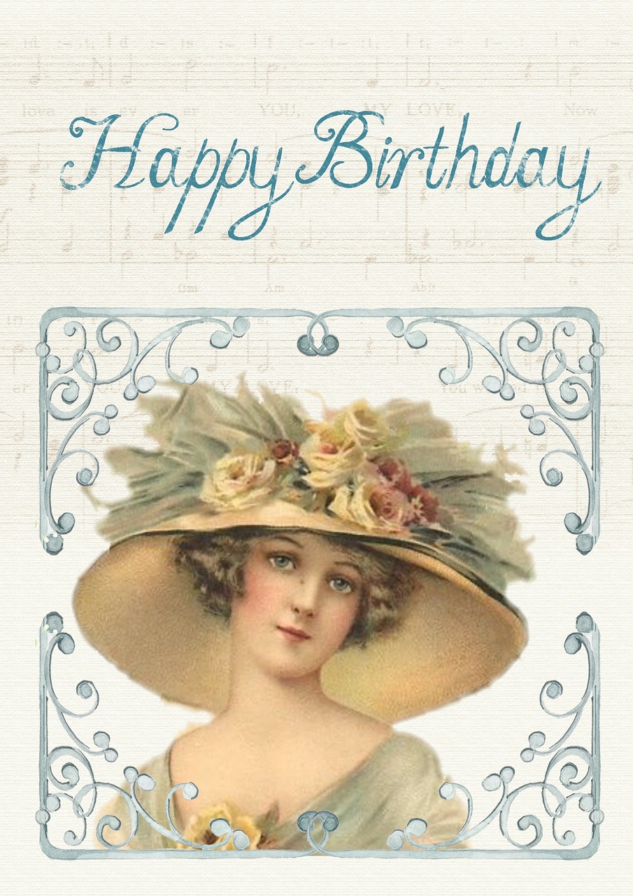 greeting card birthday vintage free photo