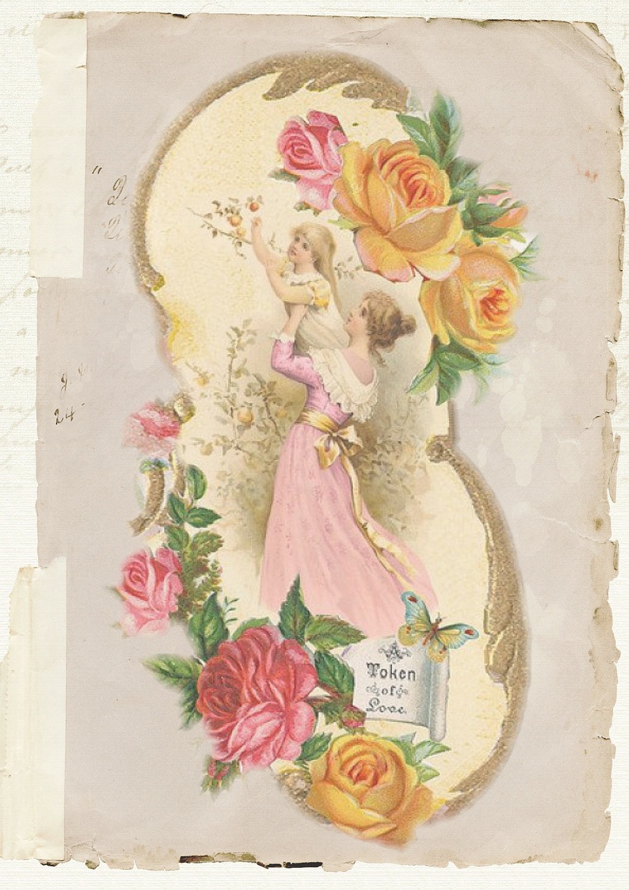 greeting card vintage rose free photo