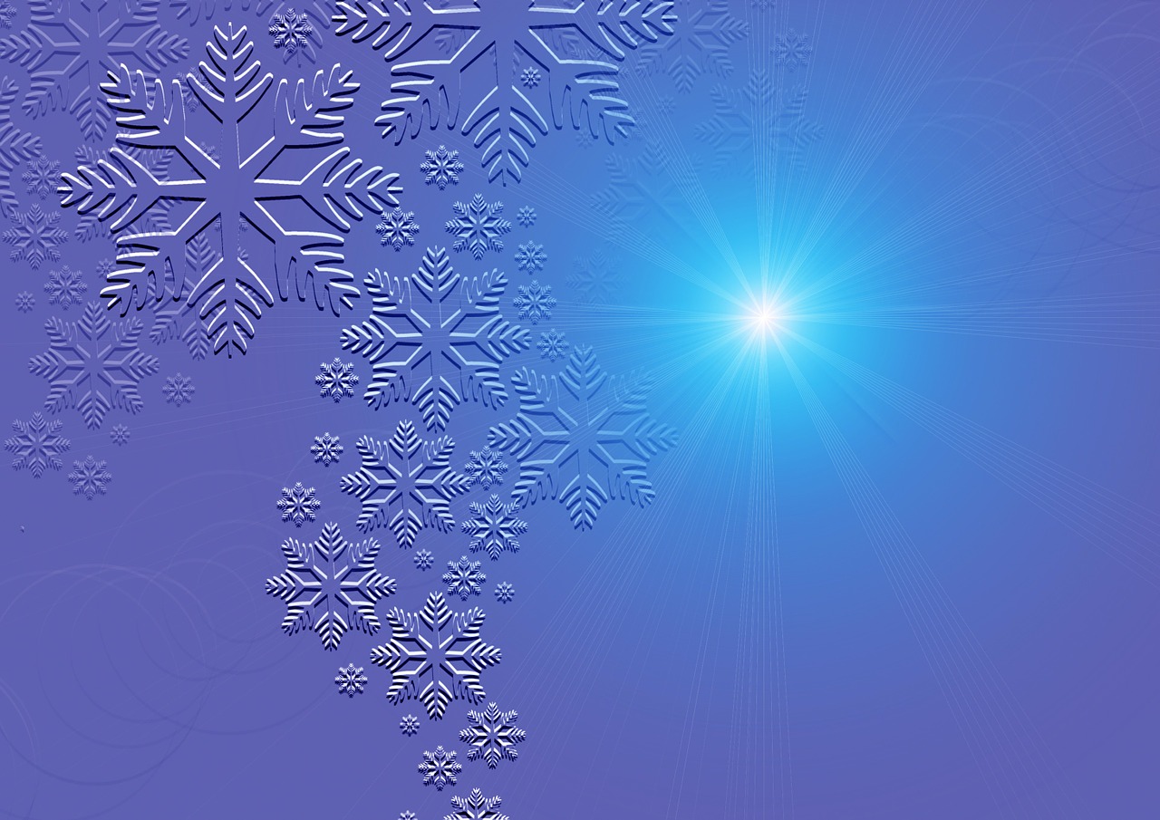 greeting card blue snowflakes free photo