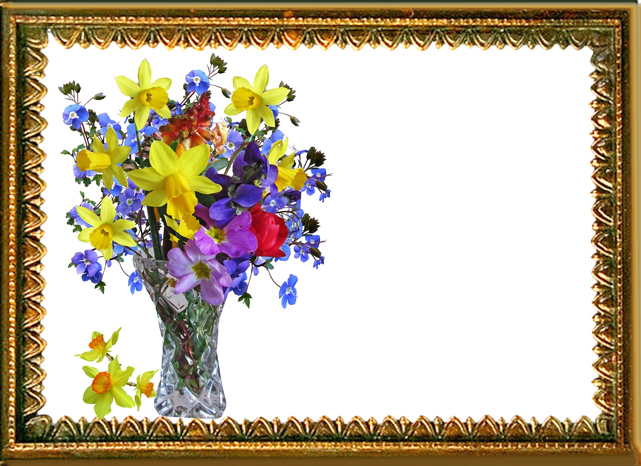 greeting card flower vase free photo