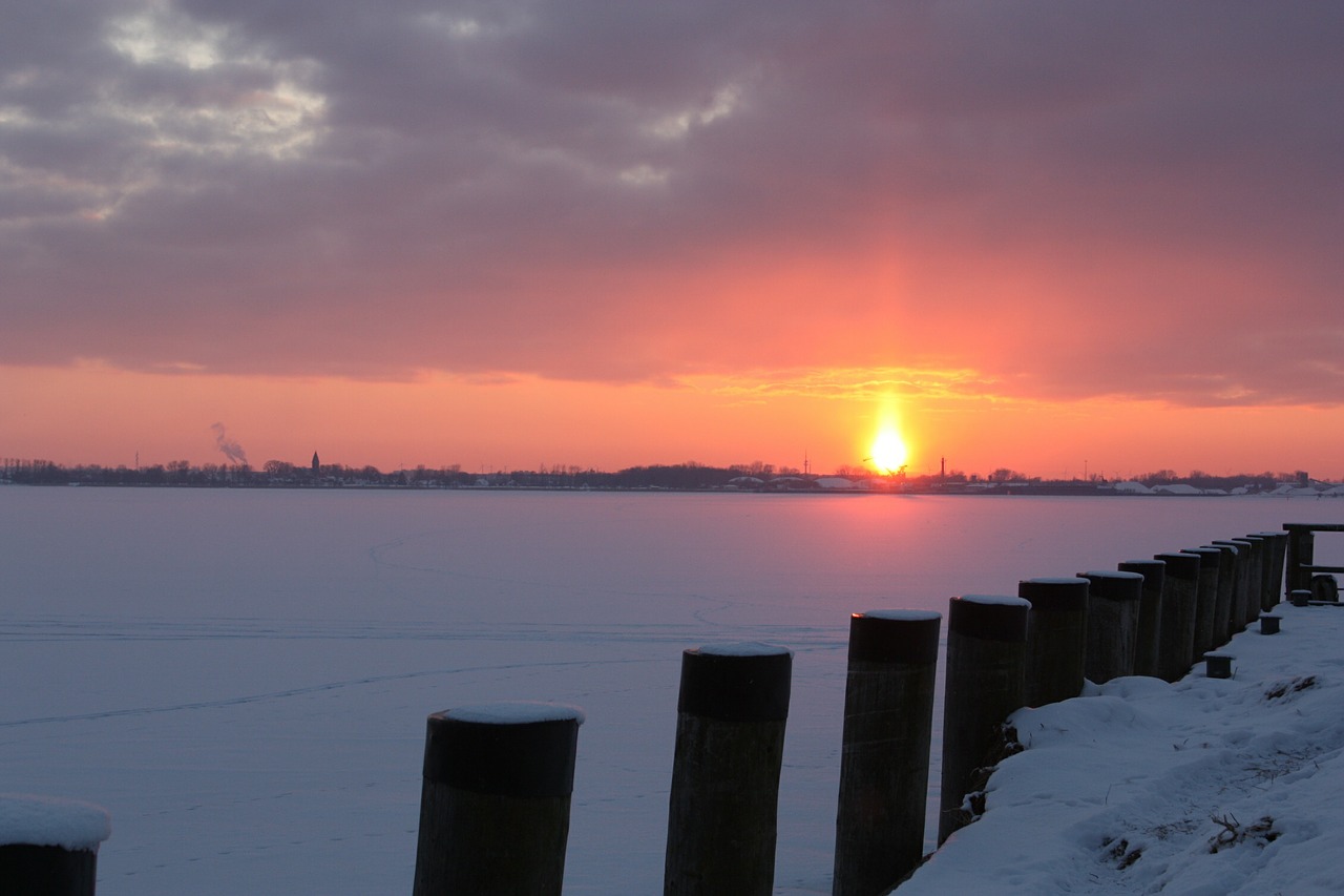 greifswalder bodden sunset abendstimmung free photo