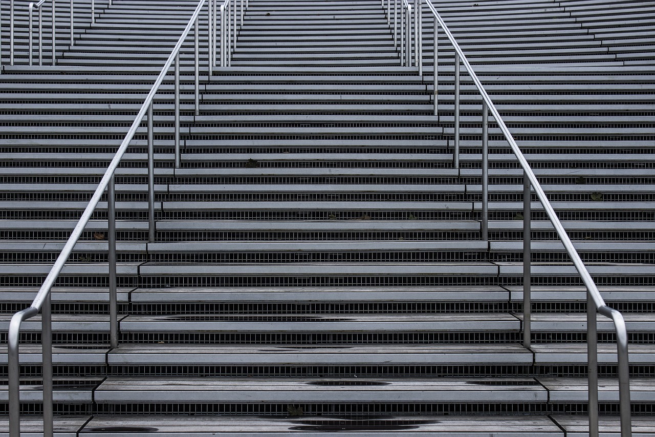grey repetition stairs free photo