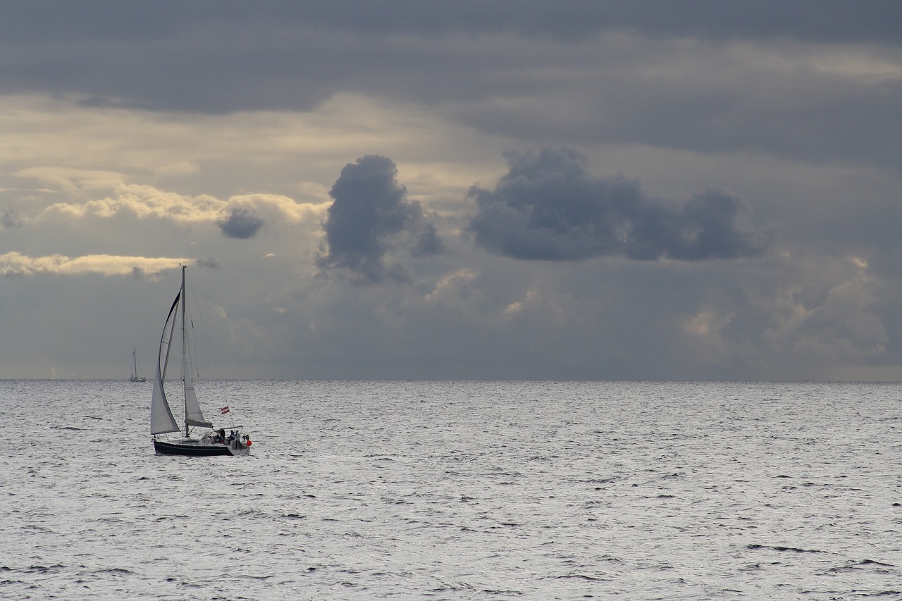 grey sailing boat sea free photo