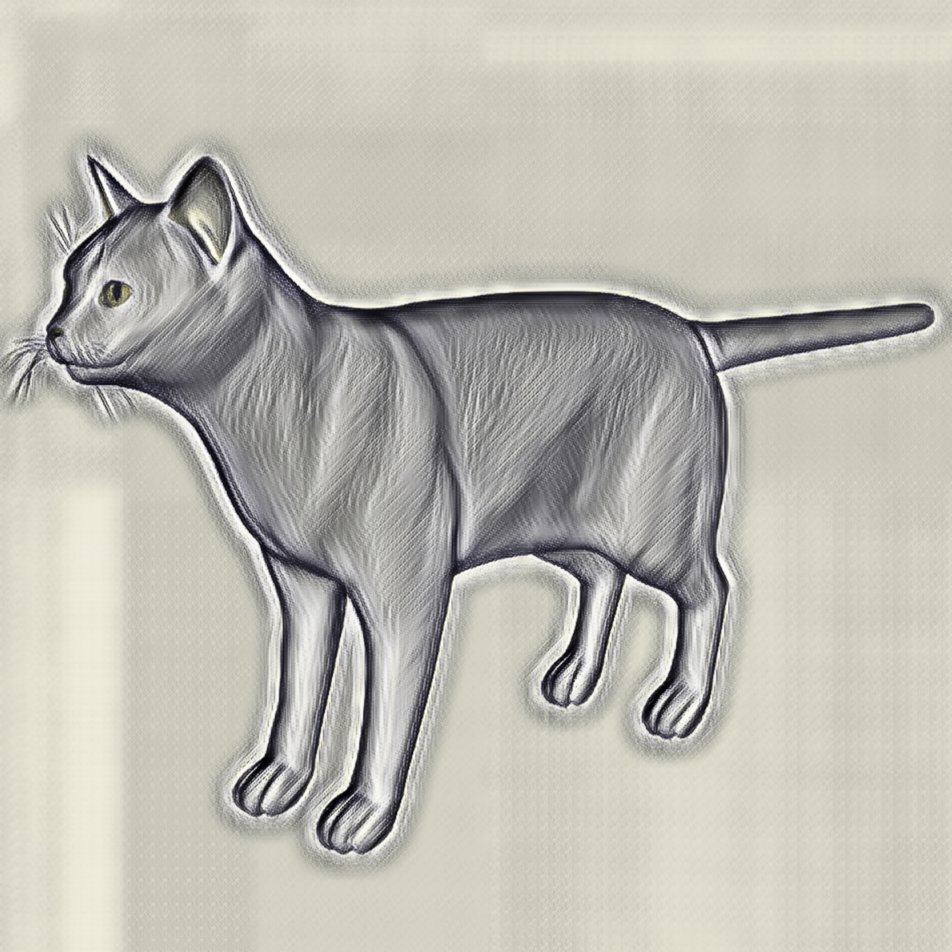 grey cat sketch free photo