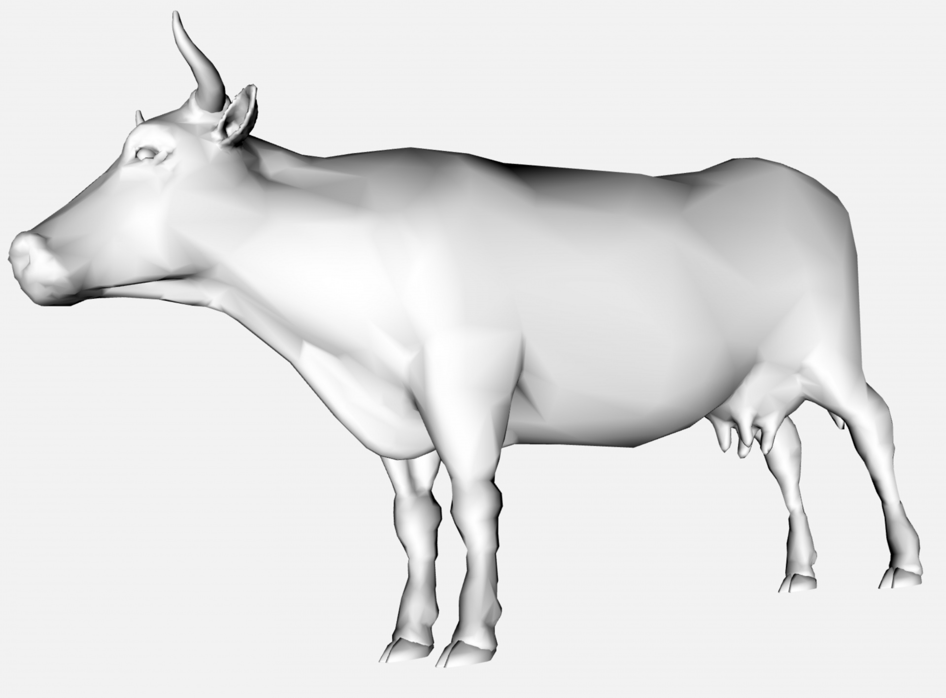 Grey Cow 3d Model Isolated Free Image From Needpix Com