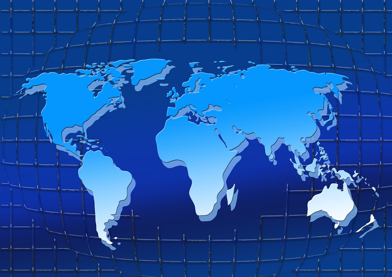 grid network continents free photo